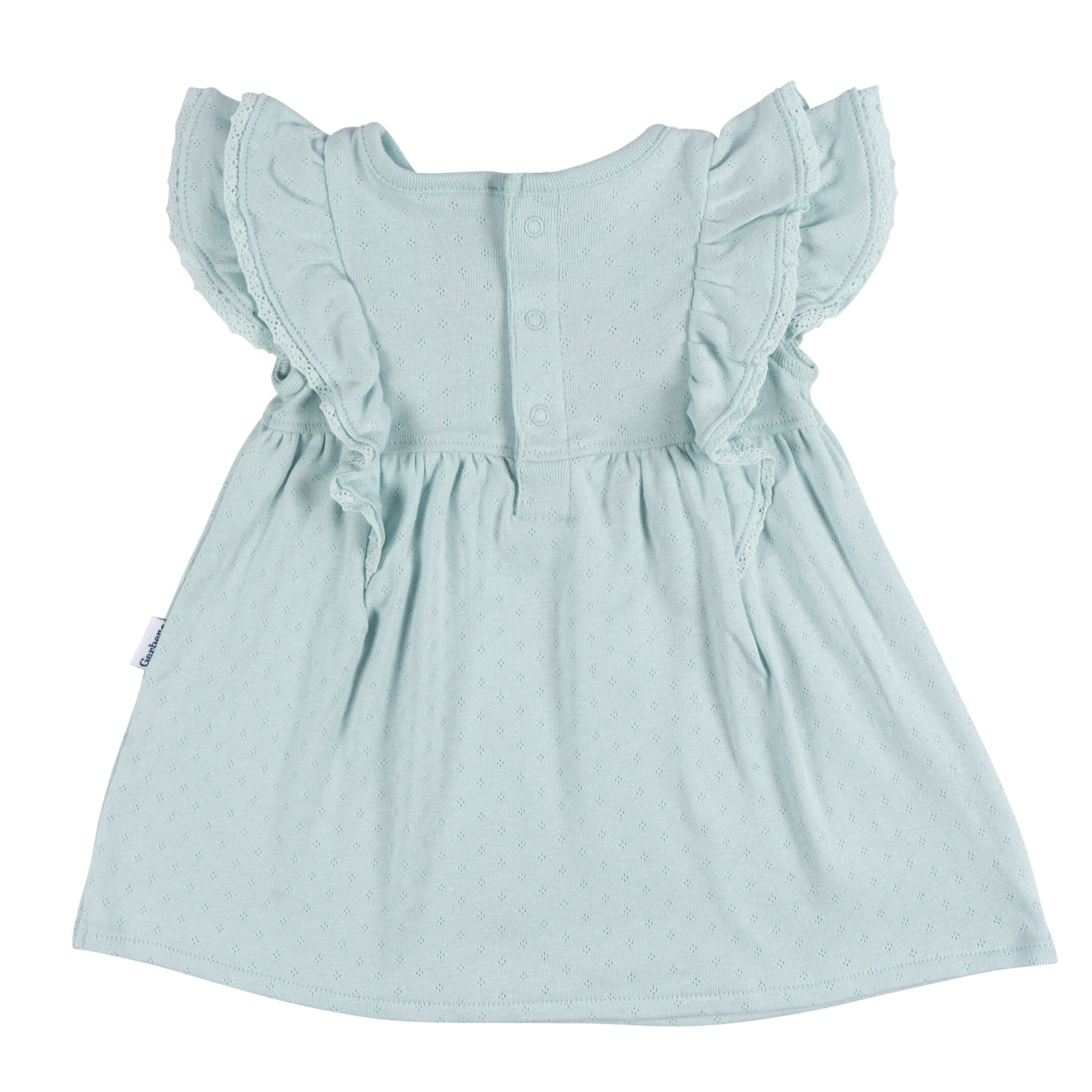 2-Piece Baby Girls Aqua Blue Dress & Diaper Cover Set - Image 4