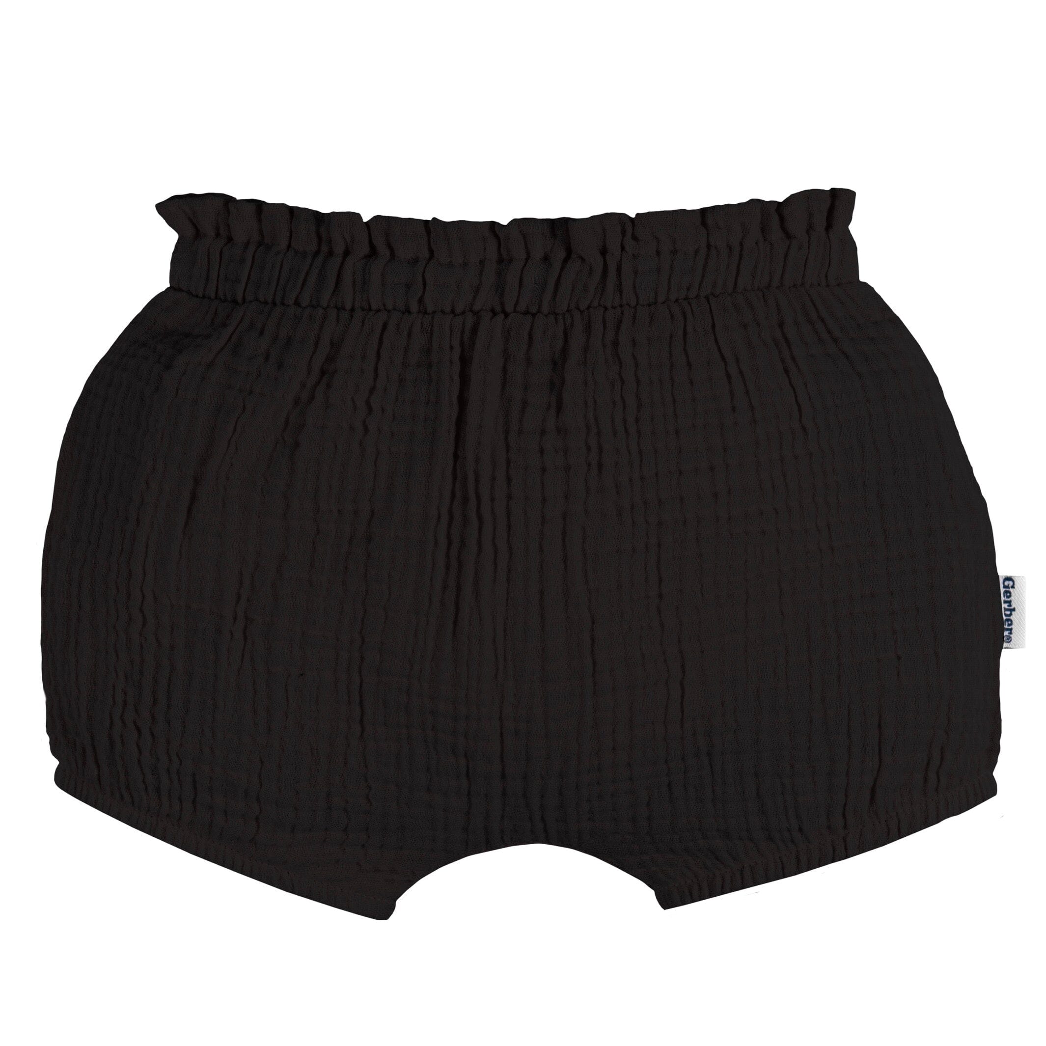 3-Pack Baby Girls Black, Tan Dot & Pink Gauze Bubble Shorts - Image 2