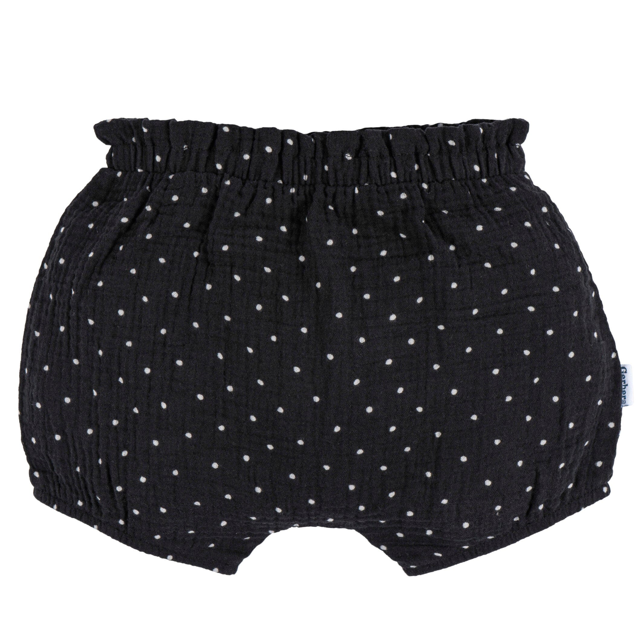 3-Pack Baby Girls White, Black Dot, & Brown Gauze Bubble Shorts - Image 6