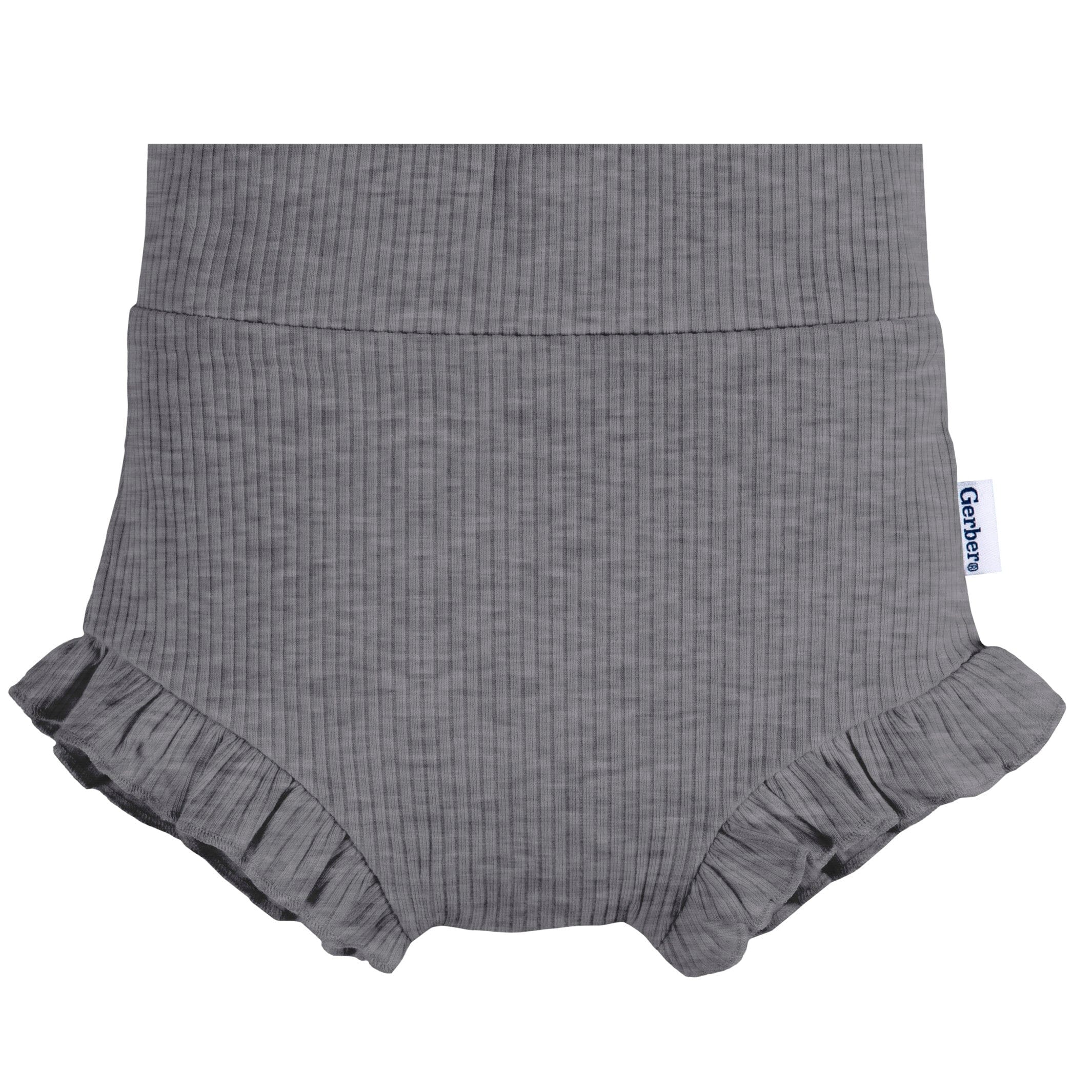 3-Pack Baby Girls Black, Grey Heather, & Ivory Bloomer Shorts - Image 3