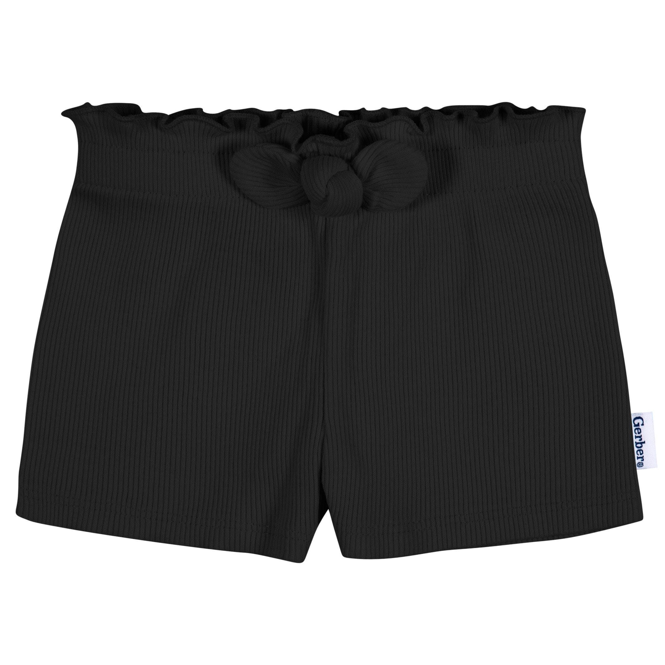 3-Pack Baby & Toddler Girls Black, Green, & Grey Heather Pull-On Knit Shorts - Image 2