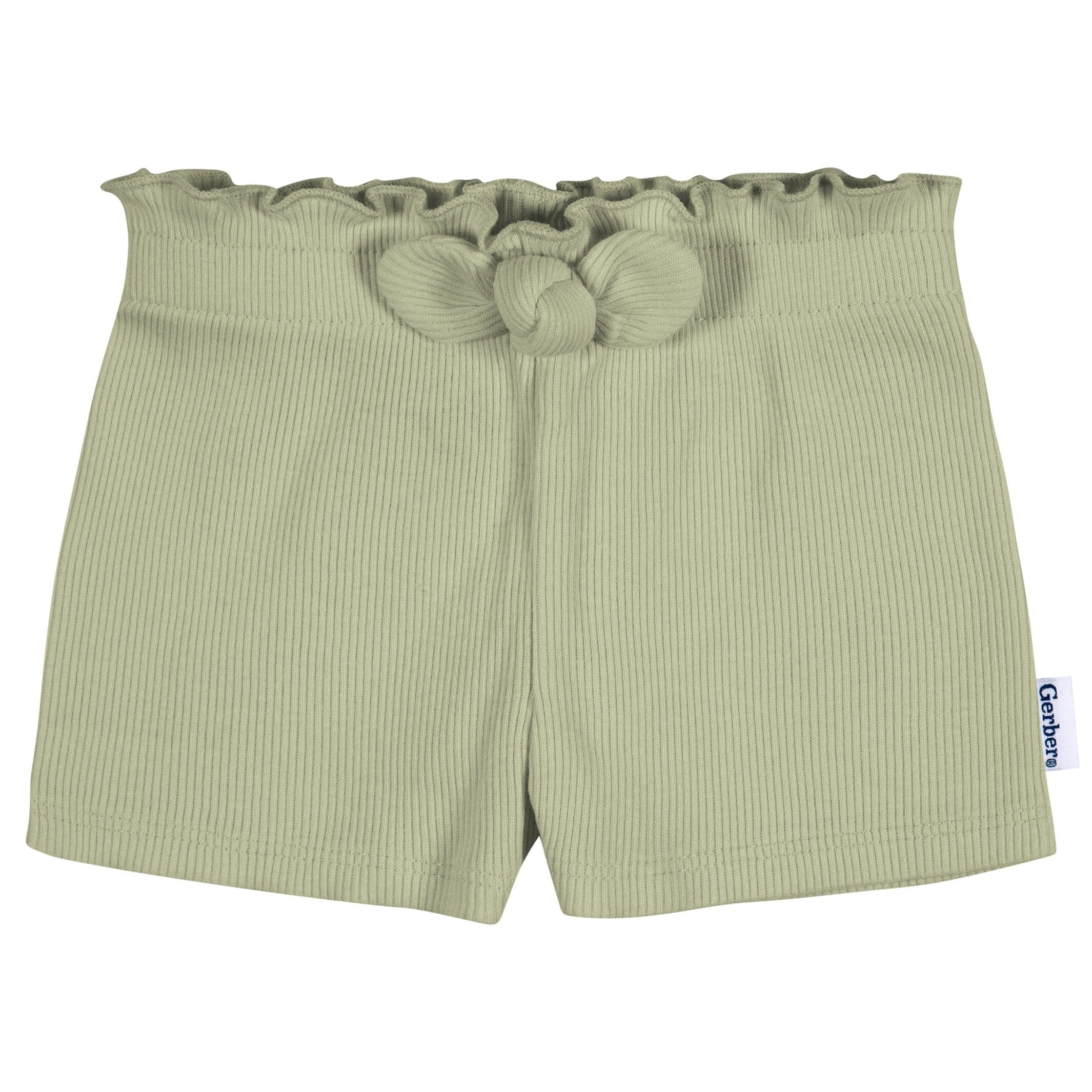 3-Pack Baby & Toddler Girls Black, Green, & Grey Heather Pull-On Knit Shorts - Image 3