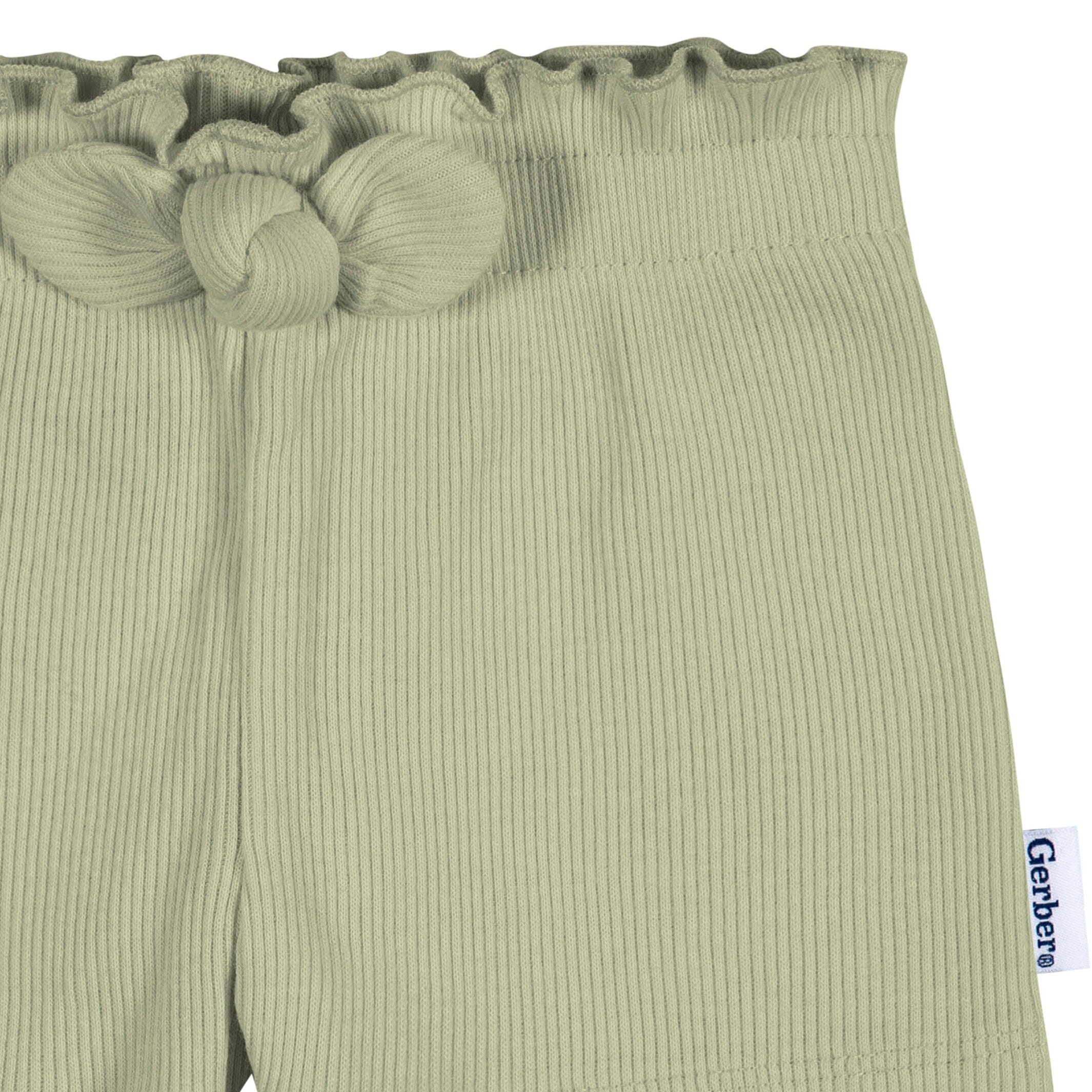 3-Pack Baby & Toddler Girls Black, Green, & Grey Heather Pull-On Knit Shorts - Image 4