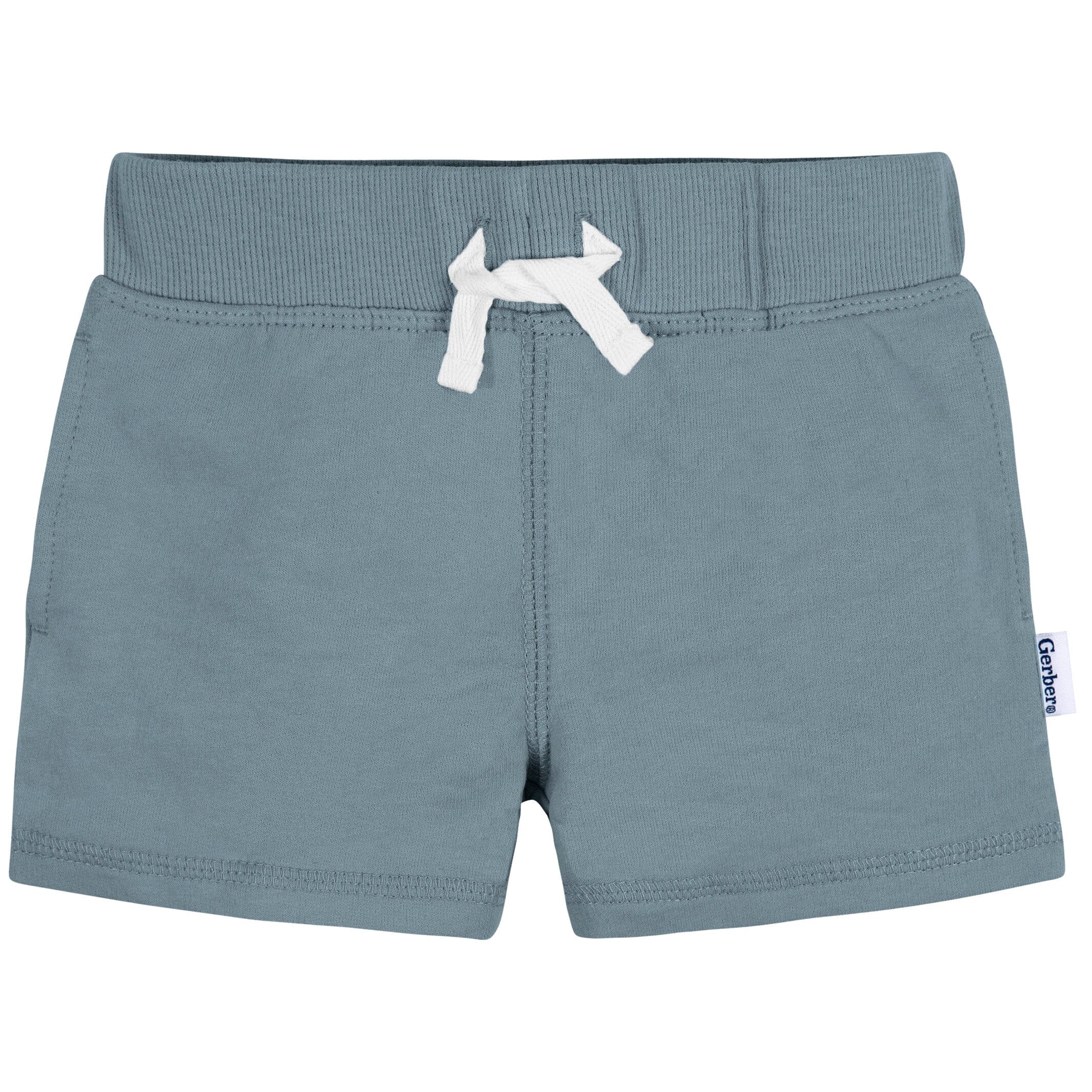 3-Pack Baby & Toddler Boys Tan, Blue, & Green Knit Shorts - Image 5