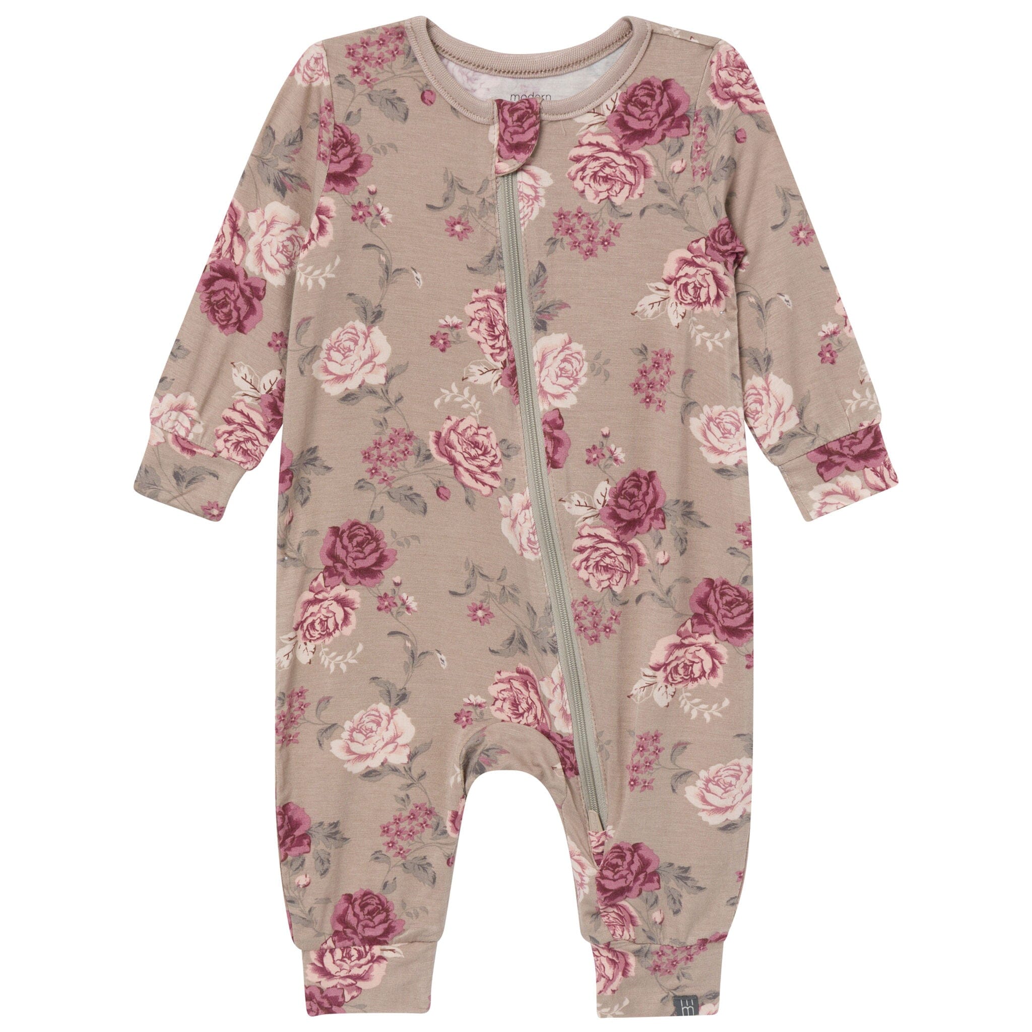 2-Pack Baby Girls Stone Rose/Renaissance Rose Footless Romper - Image 5