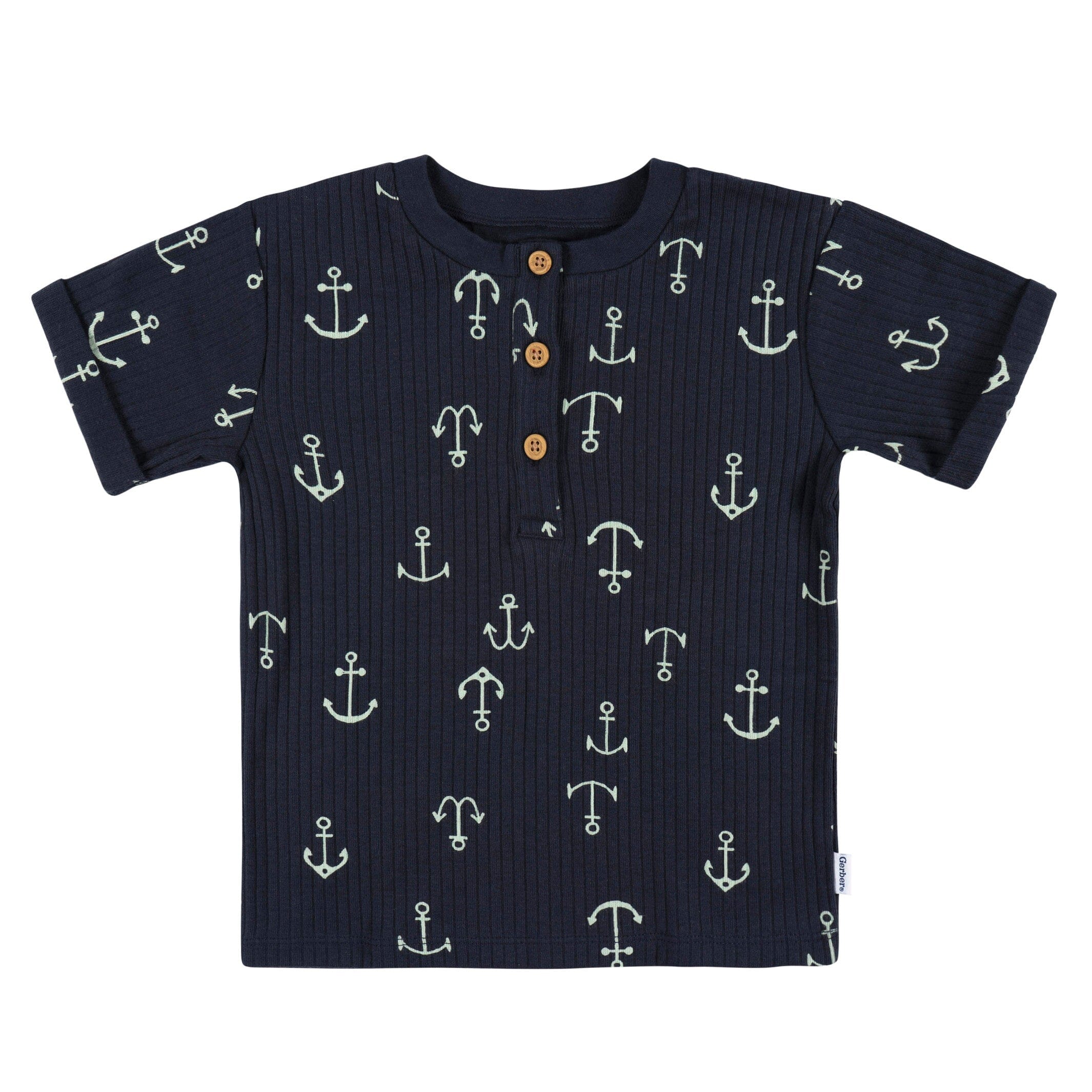3-Pack Infant and Toddler Boys Anchor Henley T-Shirts - Image 5
