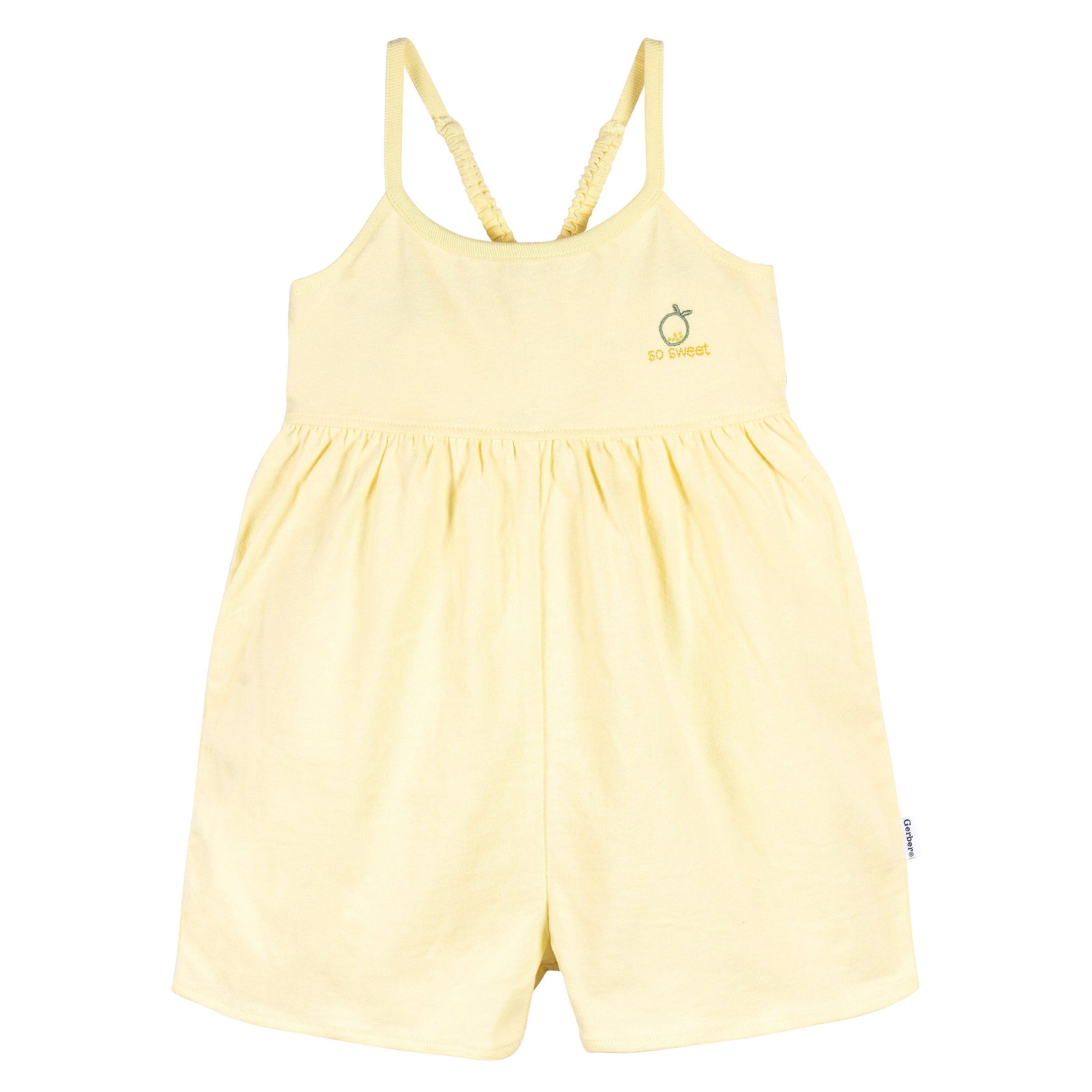2-Pack Infant and Toddler Girls Yellow & Lemons Rompers - Image 4