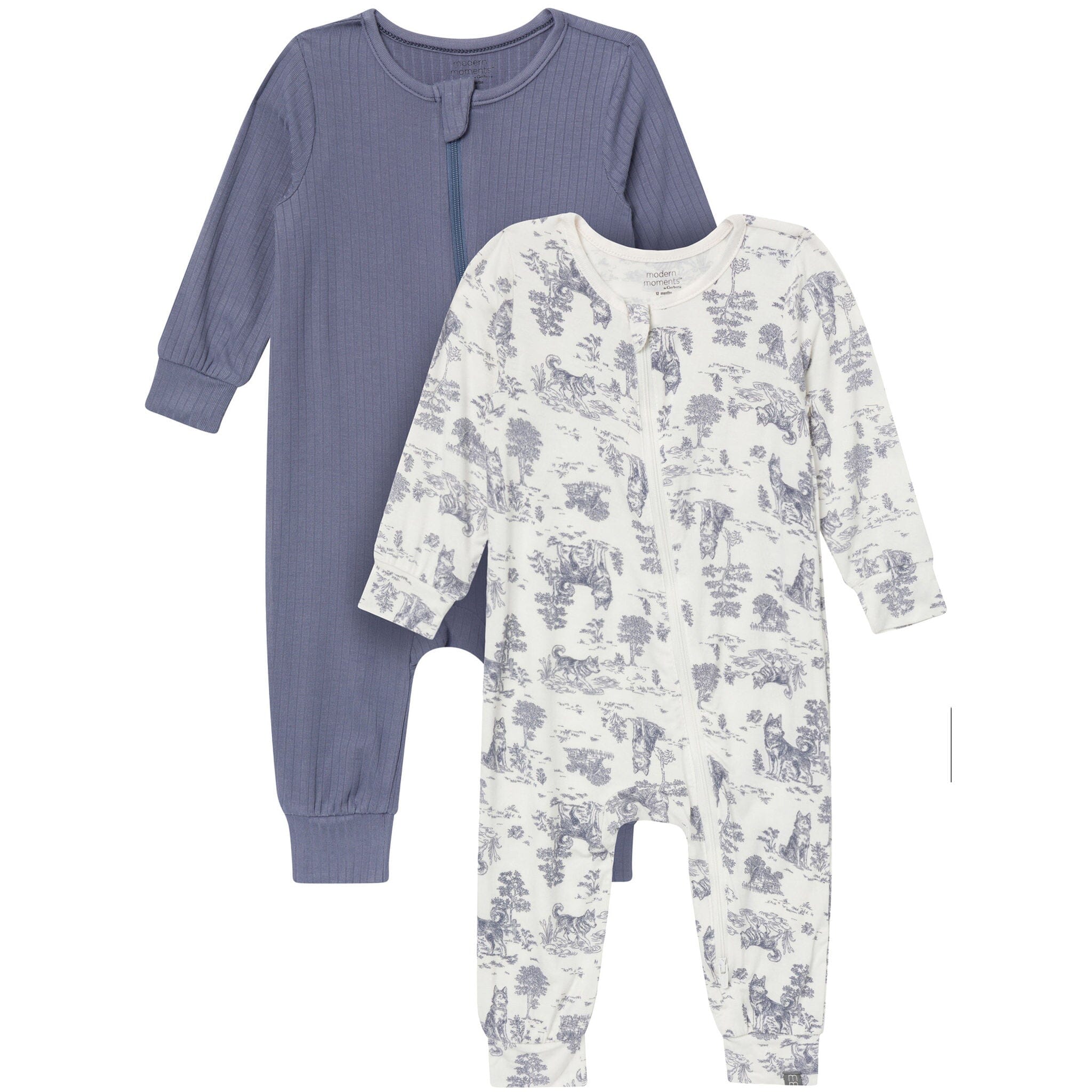 2-Pack Baby Boys Tofu Husky/Flintsone Footless Romper