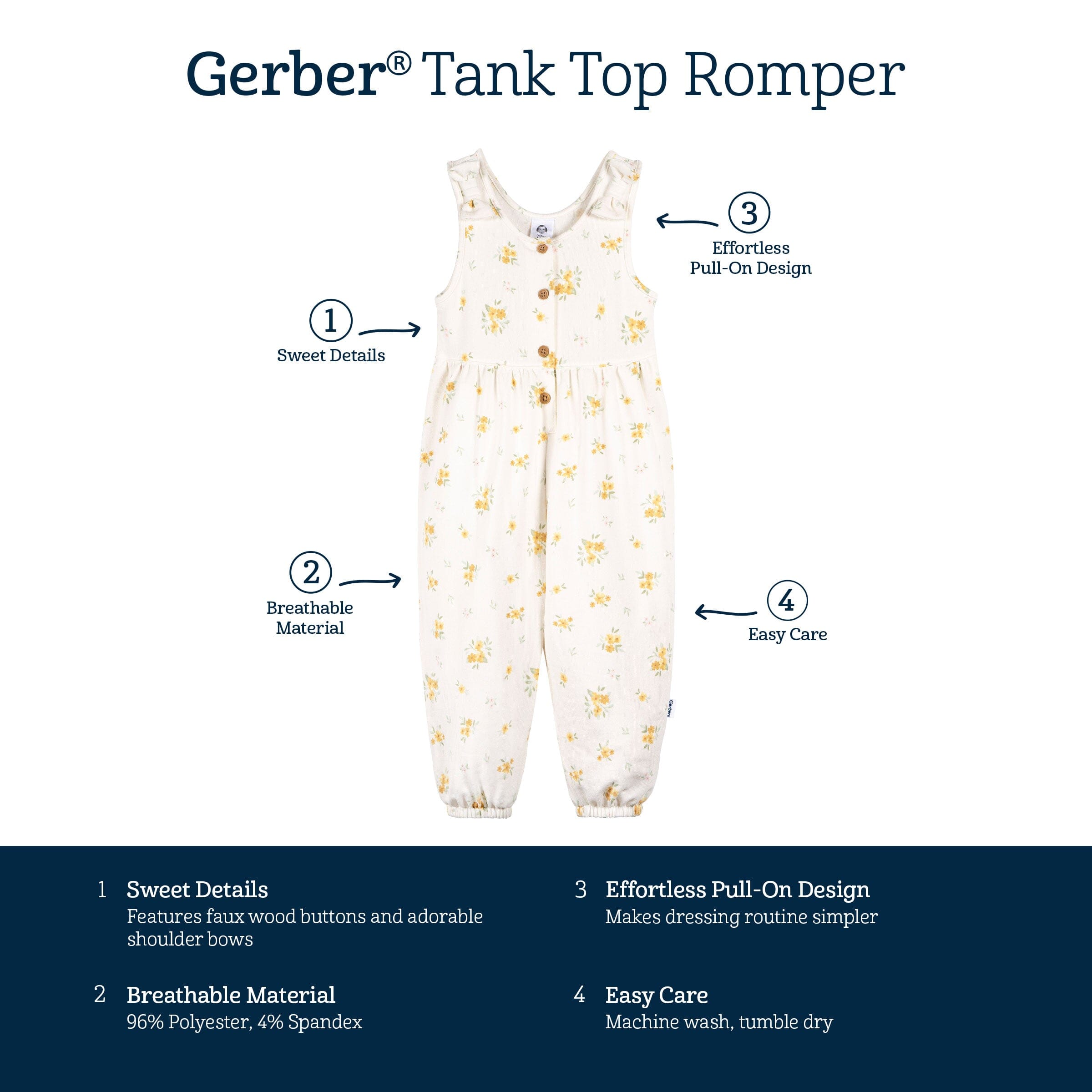 Toddler Girls Bouquets Hacci Romper - Image 8
