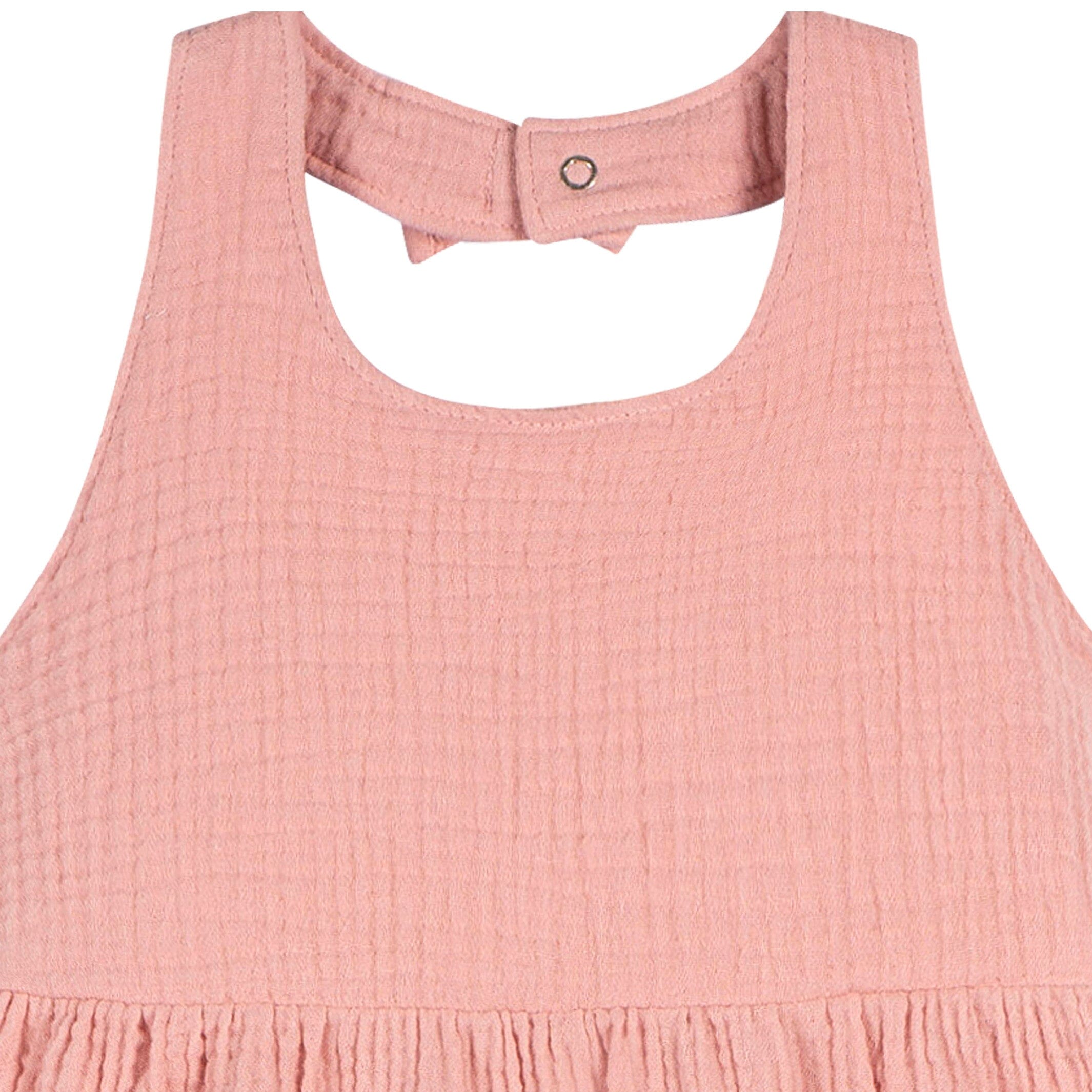 Toddler Girls Rose Pink Halter Romper - Image 4