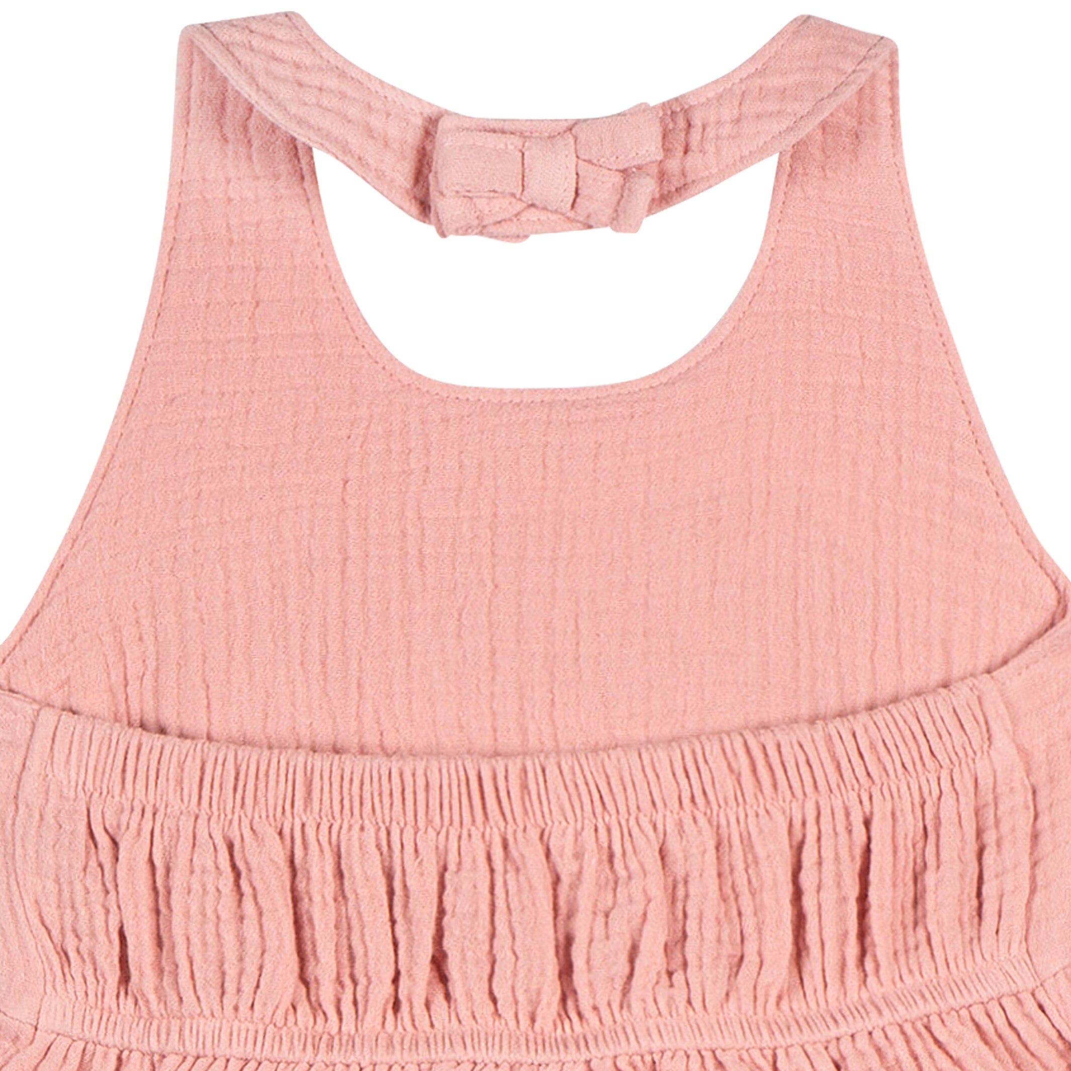 Toddler Girls Rose Pink Halter Romper - Image 7