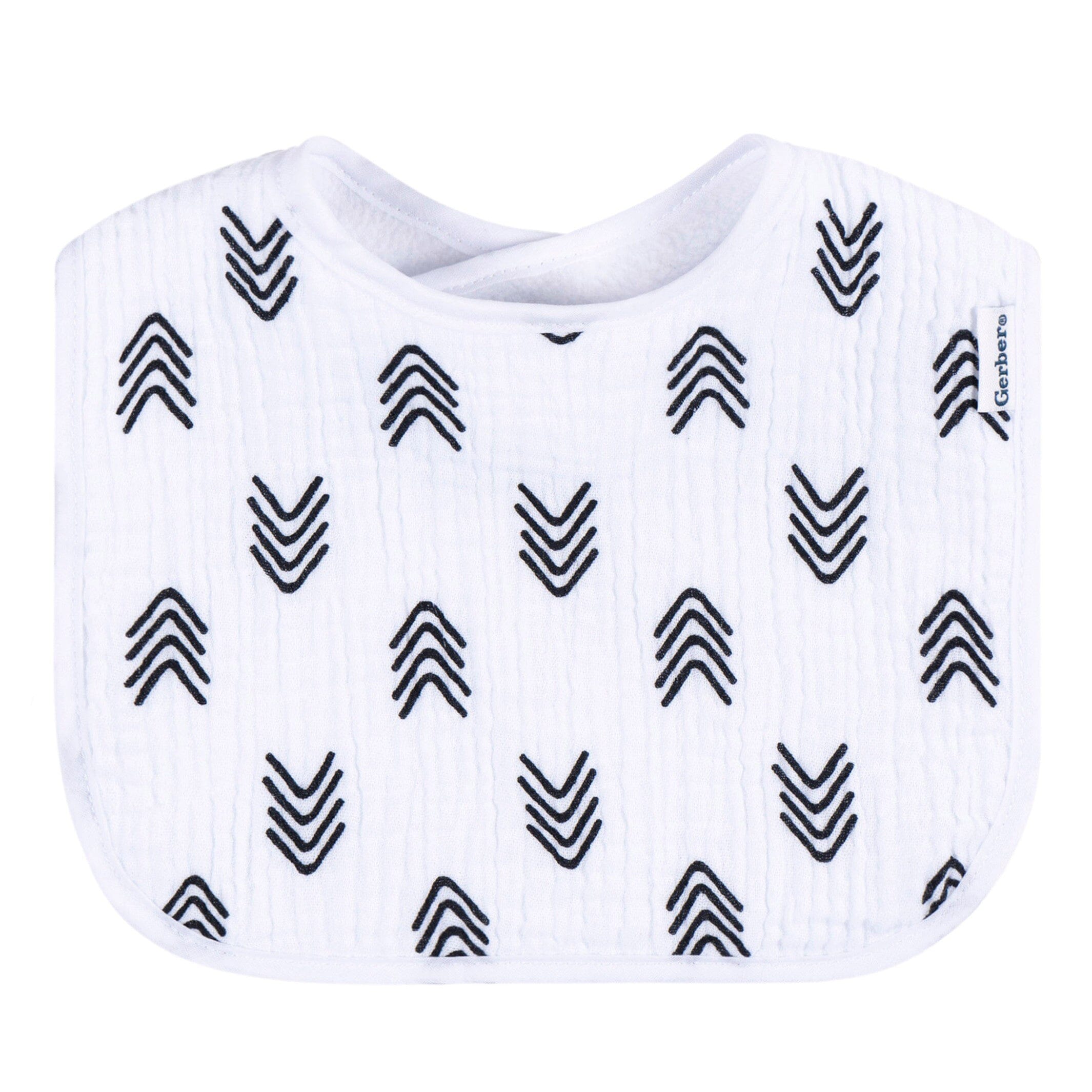8-Pack Baby Neutral Black & White Muslin Drooling Bibs - Image 5