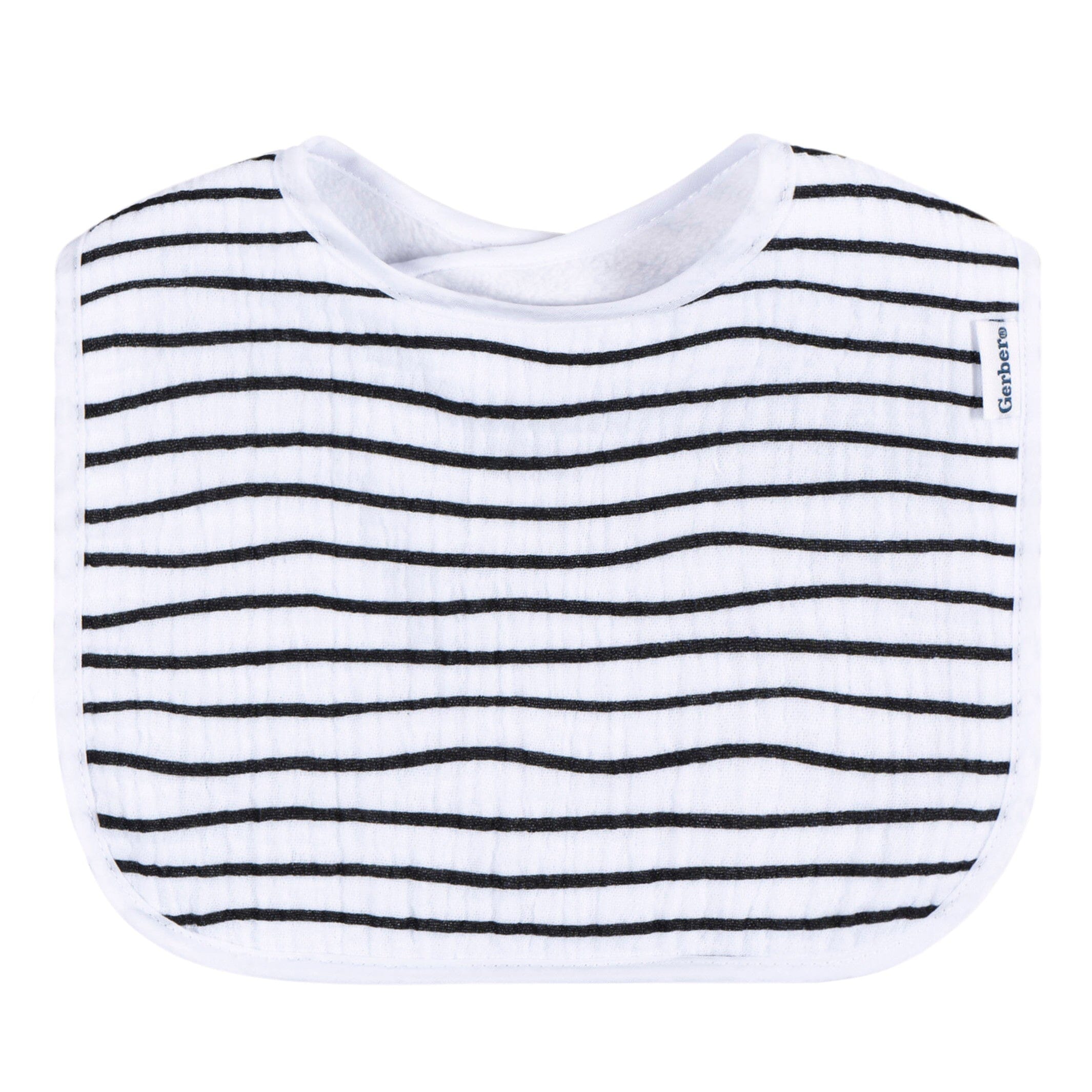 8-Pack Baby Neutral Black & White Muslin Drooling Bibs - Image 7