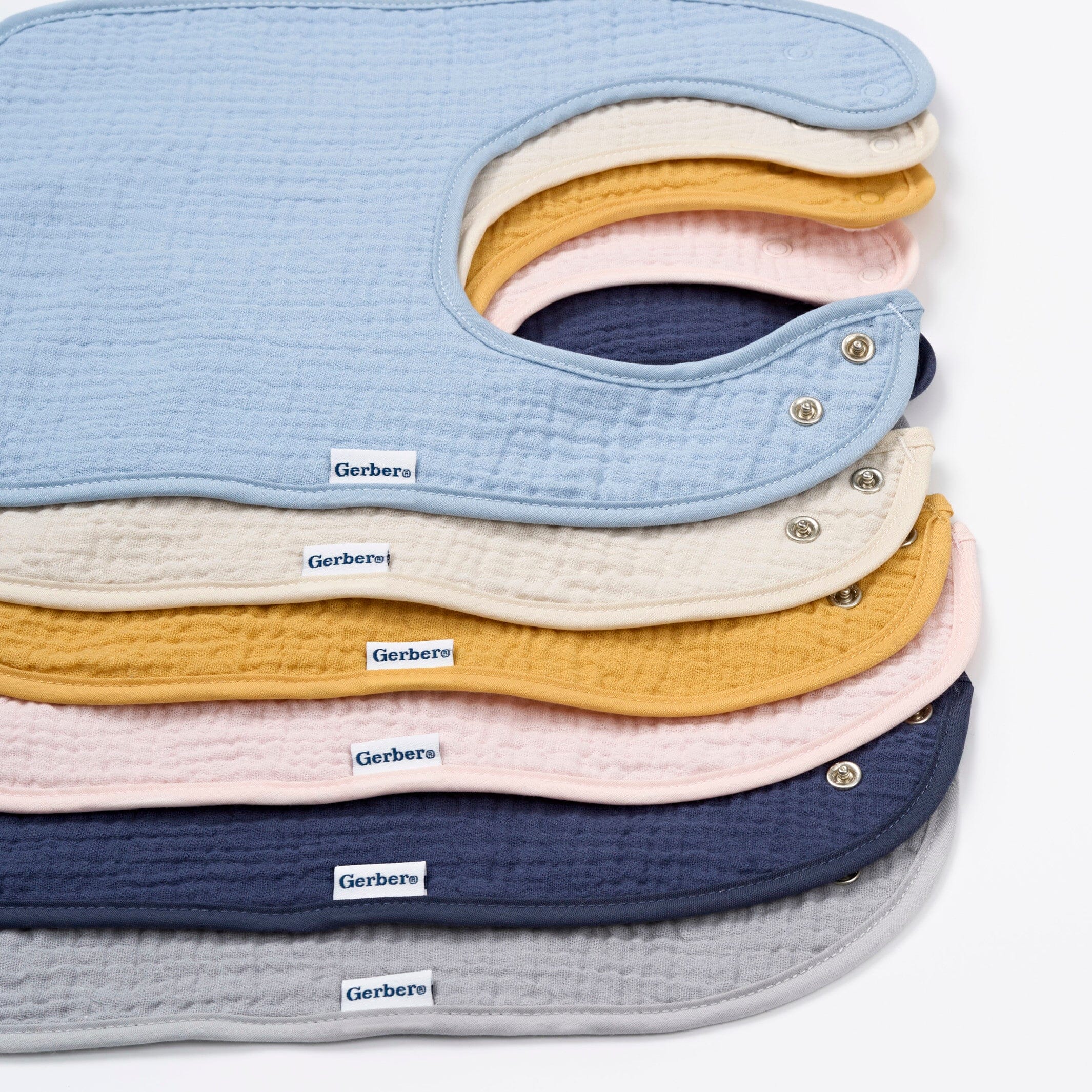 8-Pack Baby Neutral Warm Shades Muslin Drooling Bibs - Image 3