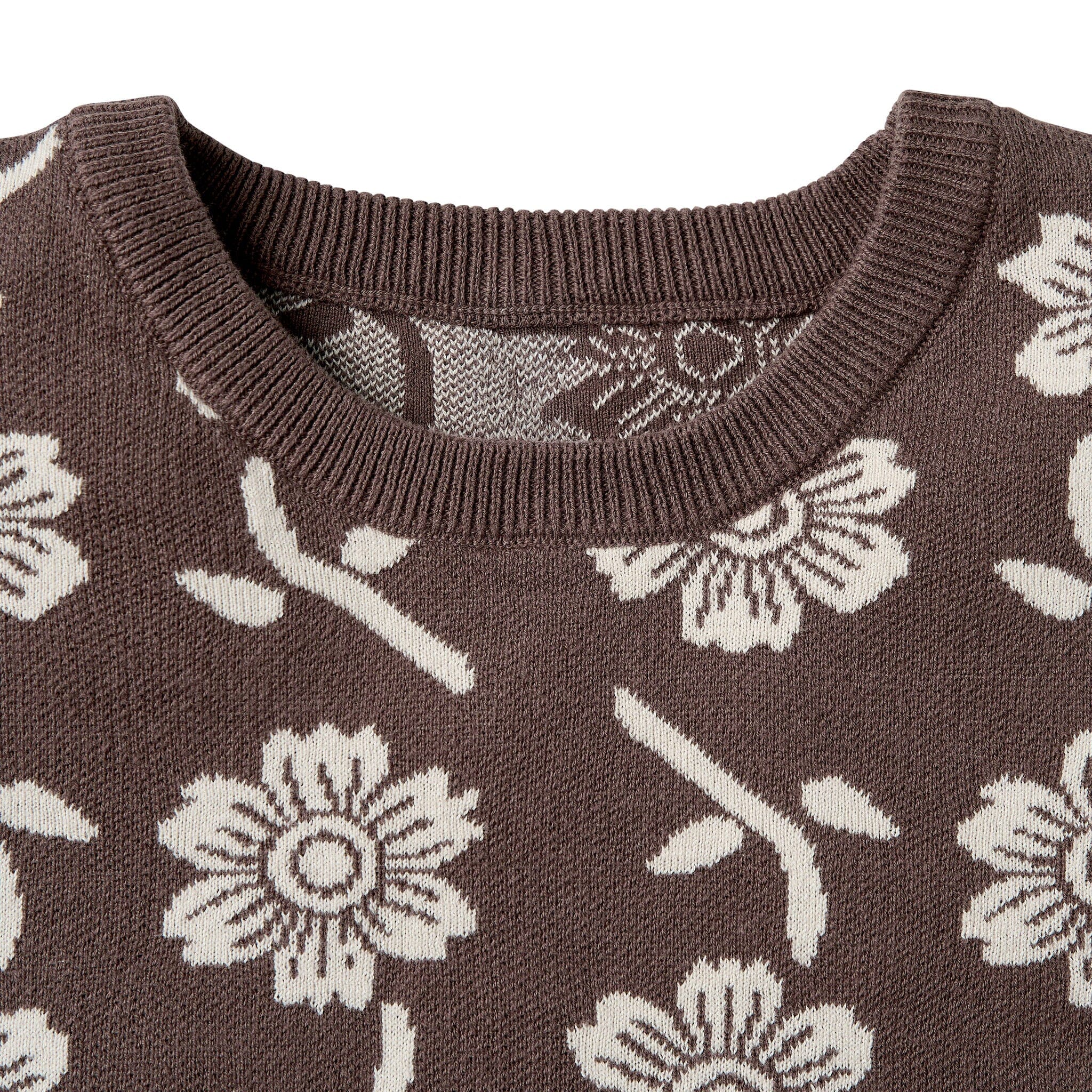 2-Piece Infant & Kid Girls Cacao Jacquard Sweater & Pant Set - Image 3