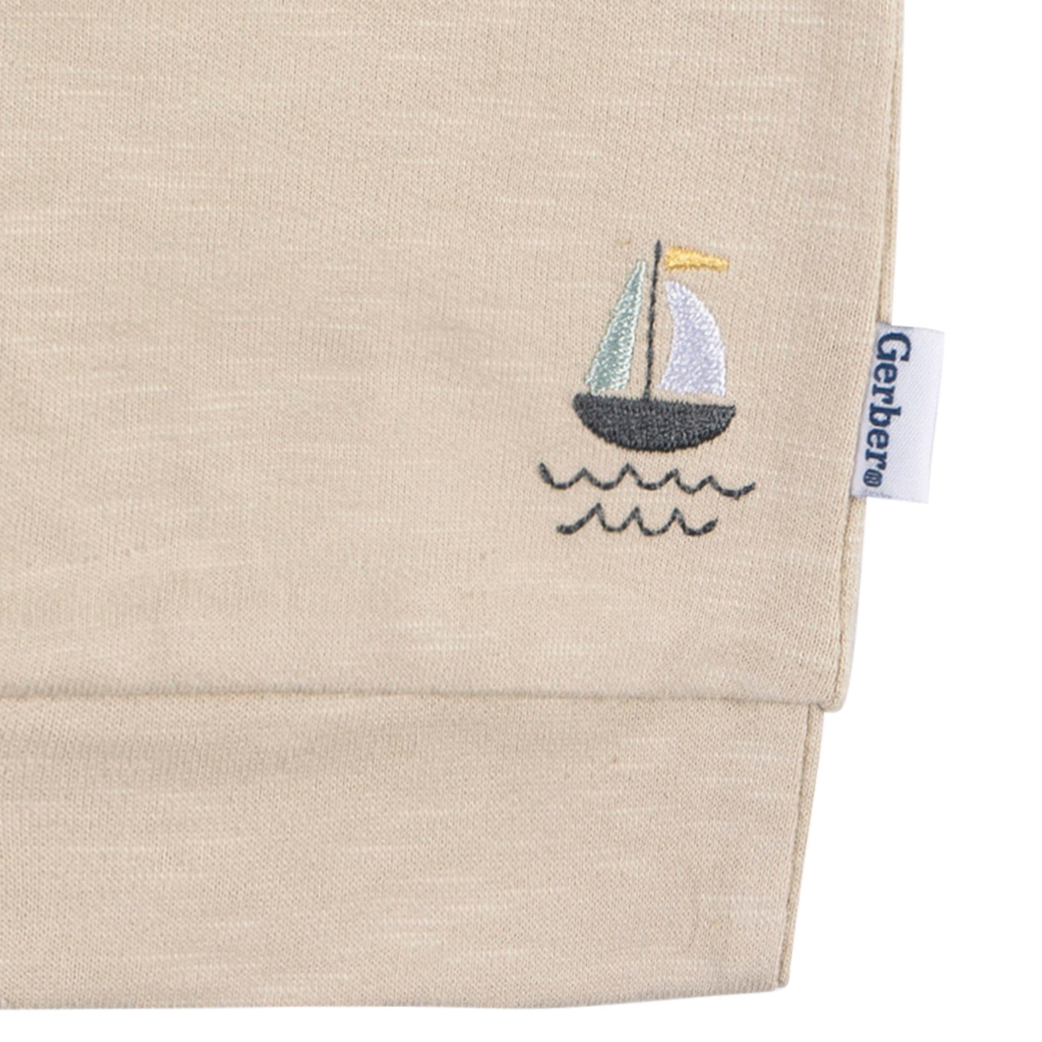 2-Piece Baby Boys Sailboats T-Shirt and Shorts Set - Image 4