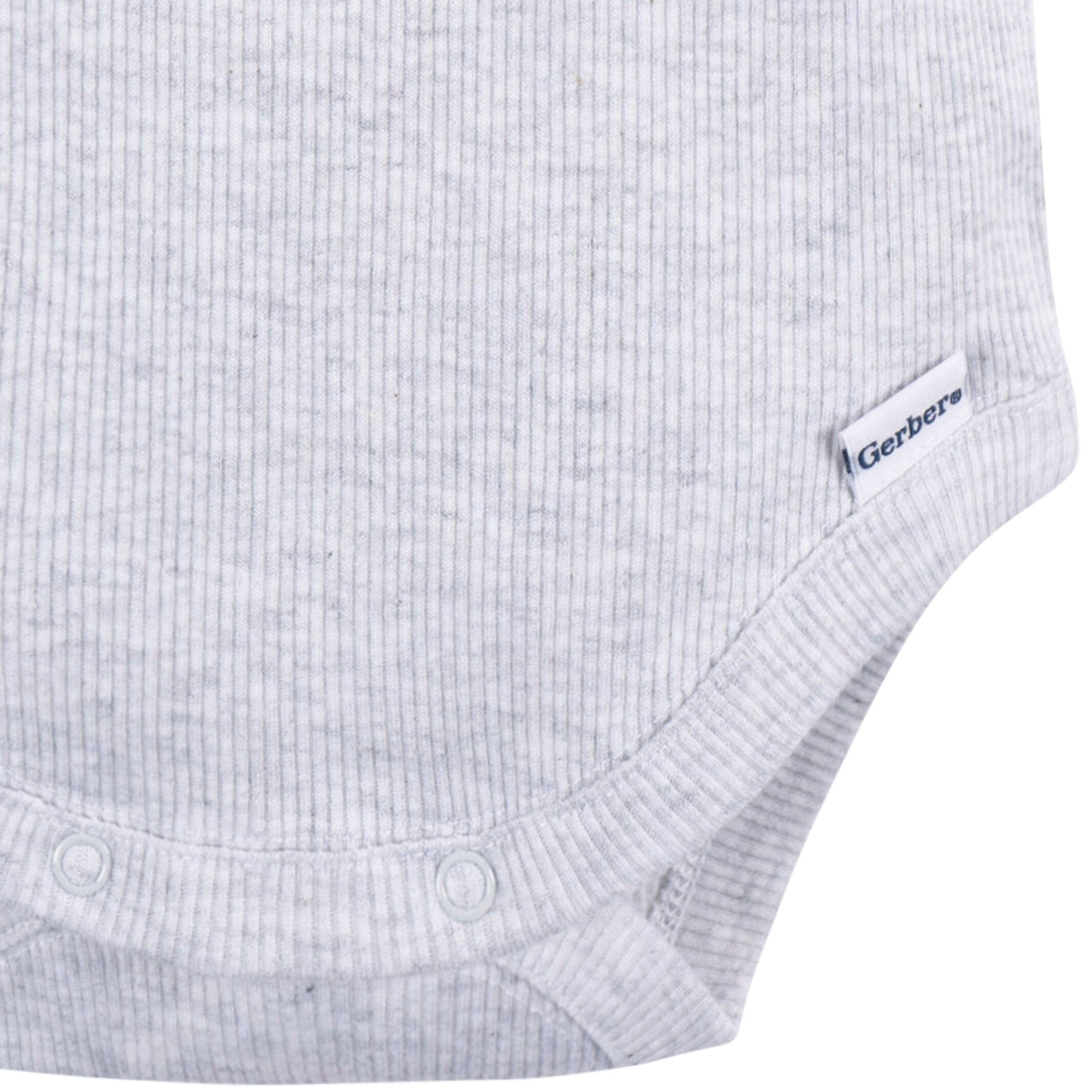2-Piece Baby Boys Grey Heather Bodysuit and Shorts Set - Image 4