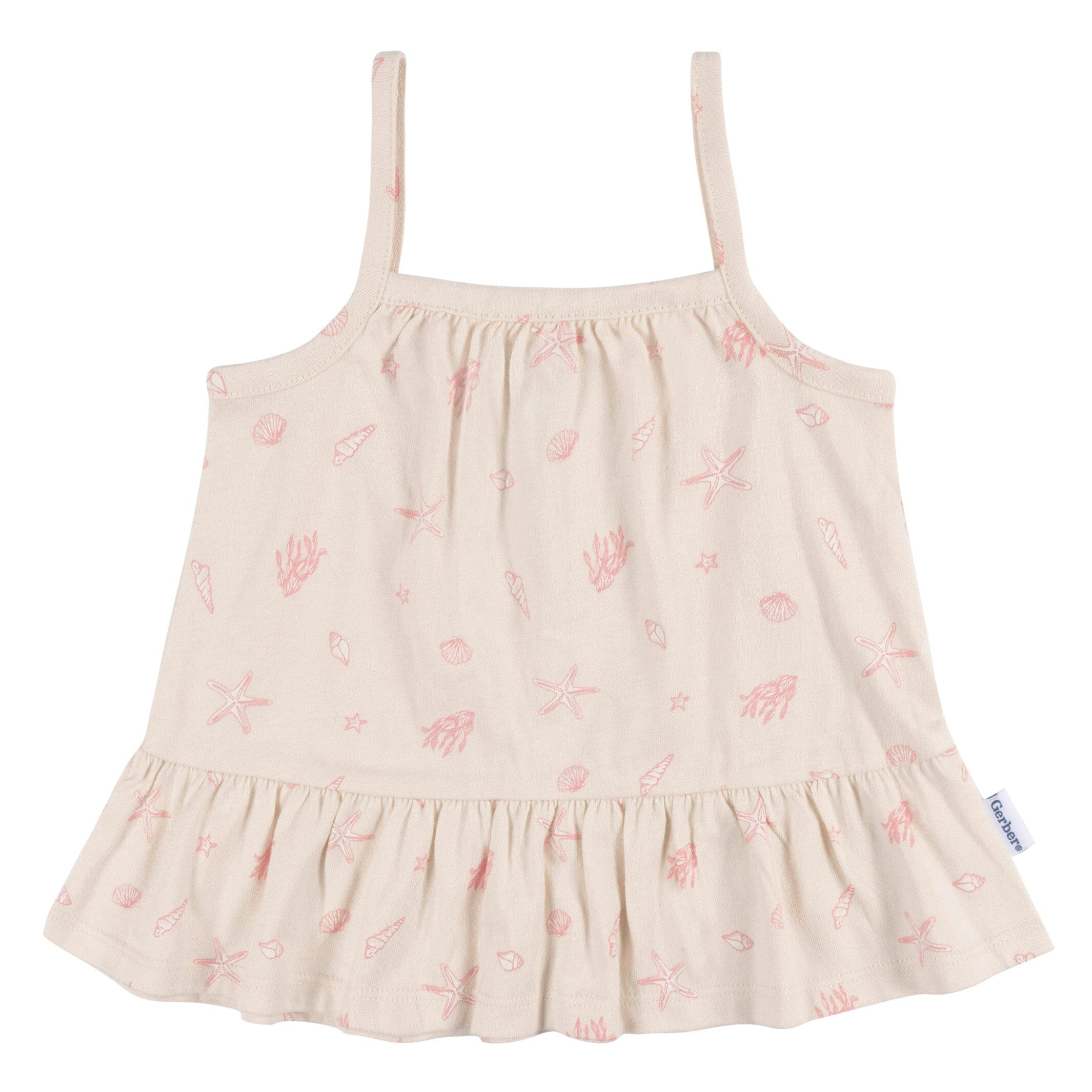 2-Piece Baby Girls Seashells Tank Top and Diaper Cover Set - Image 2