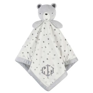 Embroidered Baby Neutral Bear & Stars Oversized Security Blanket