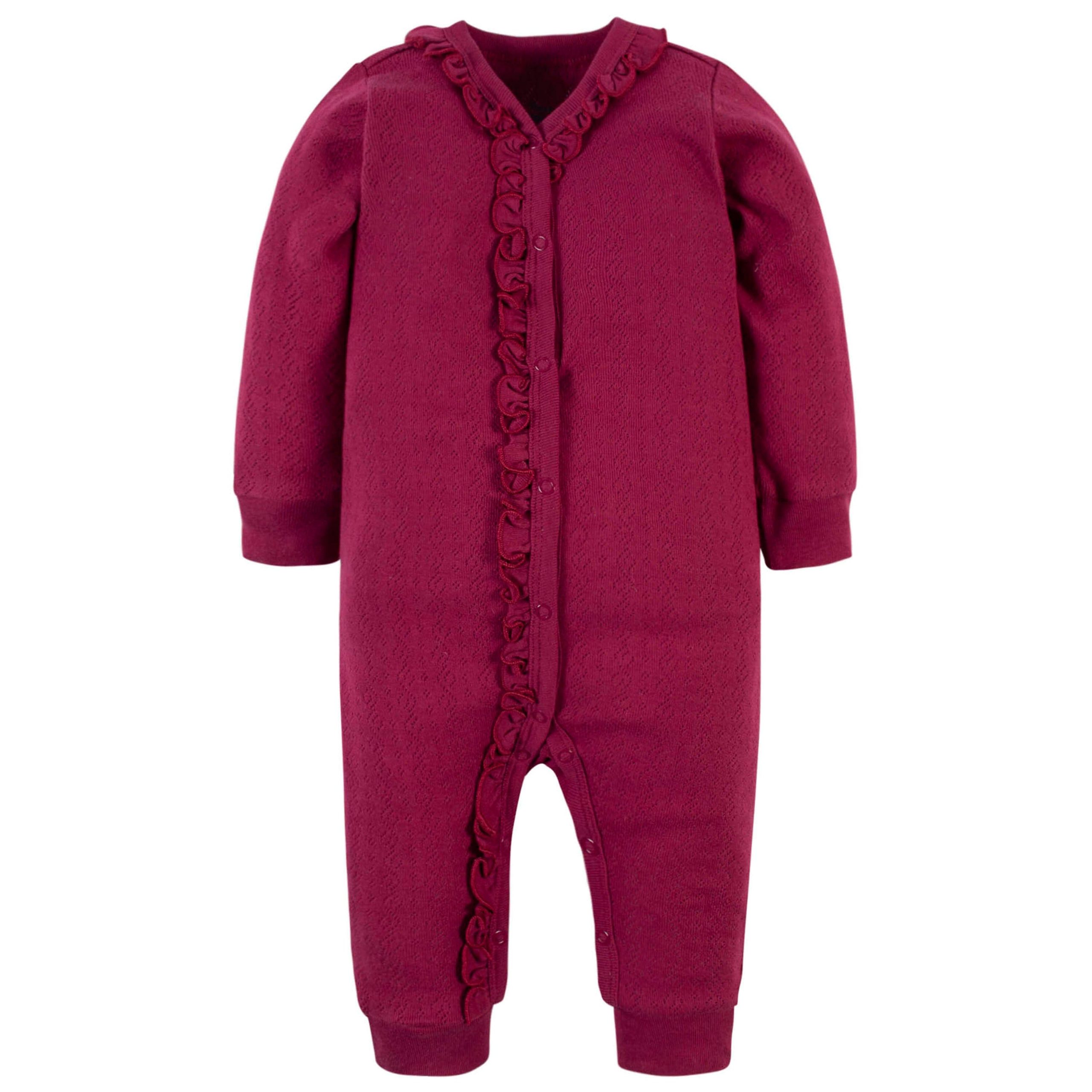 12-Piece Baby Girls Floral & Wine Playwear Bundle - Image 2