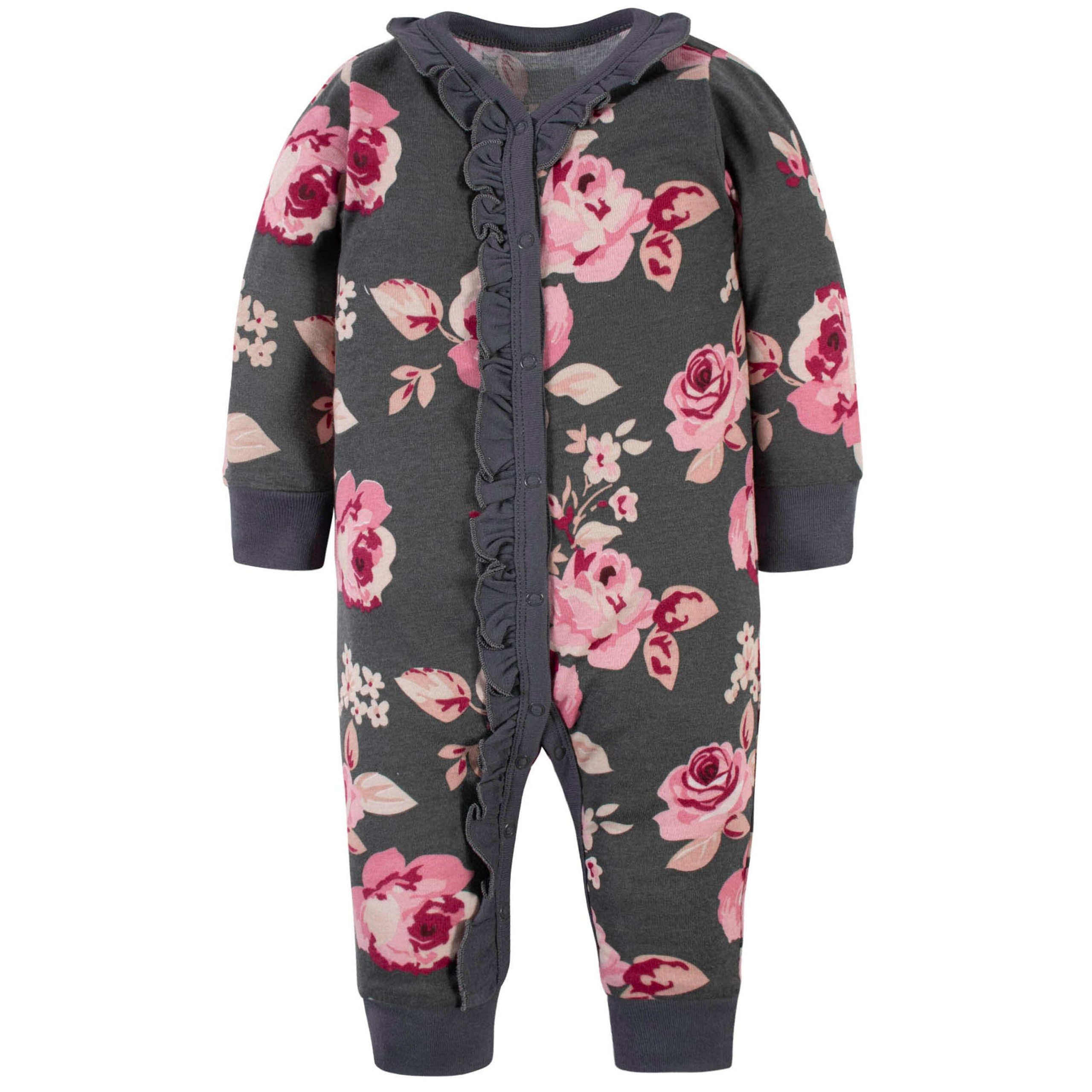 12-Piece Baby Girls Floral & Wine Playwear Bundle - Image 3