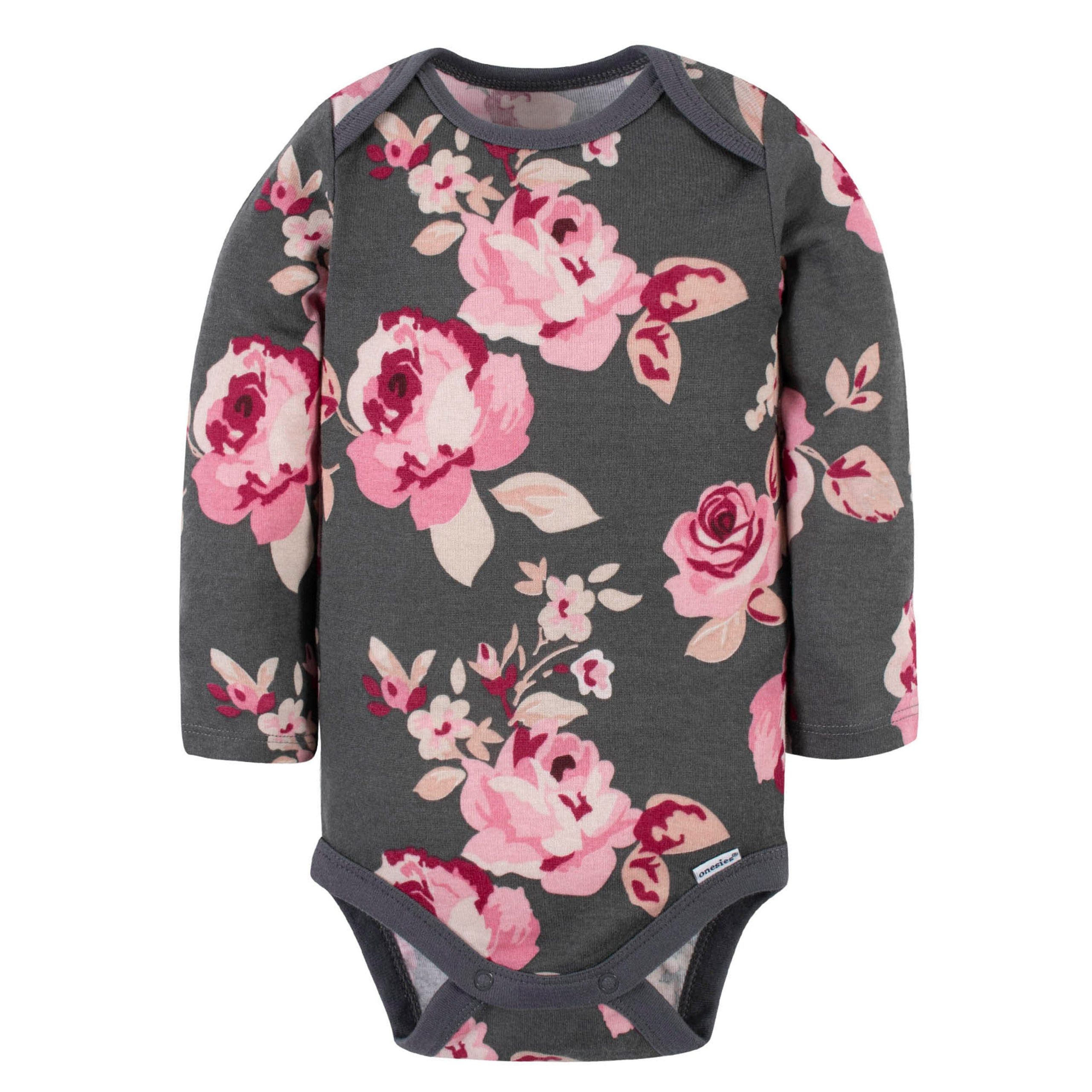 12-Piece Baby Girls Floral & Wine Playwear Bundle - Image 4