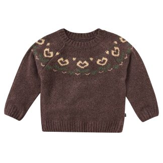 Toddler & Kid Girls Chocolate Hearts Jacquard Knit Sweater