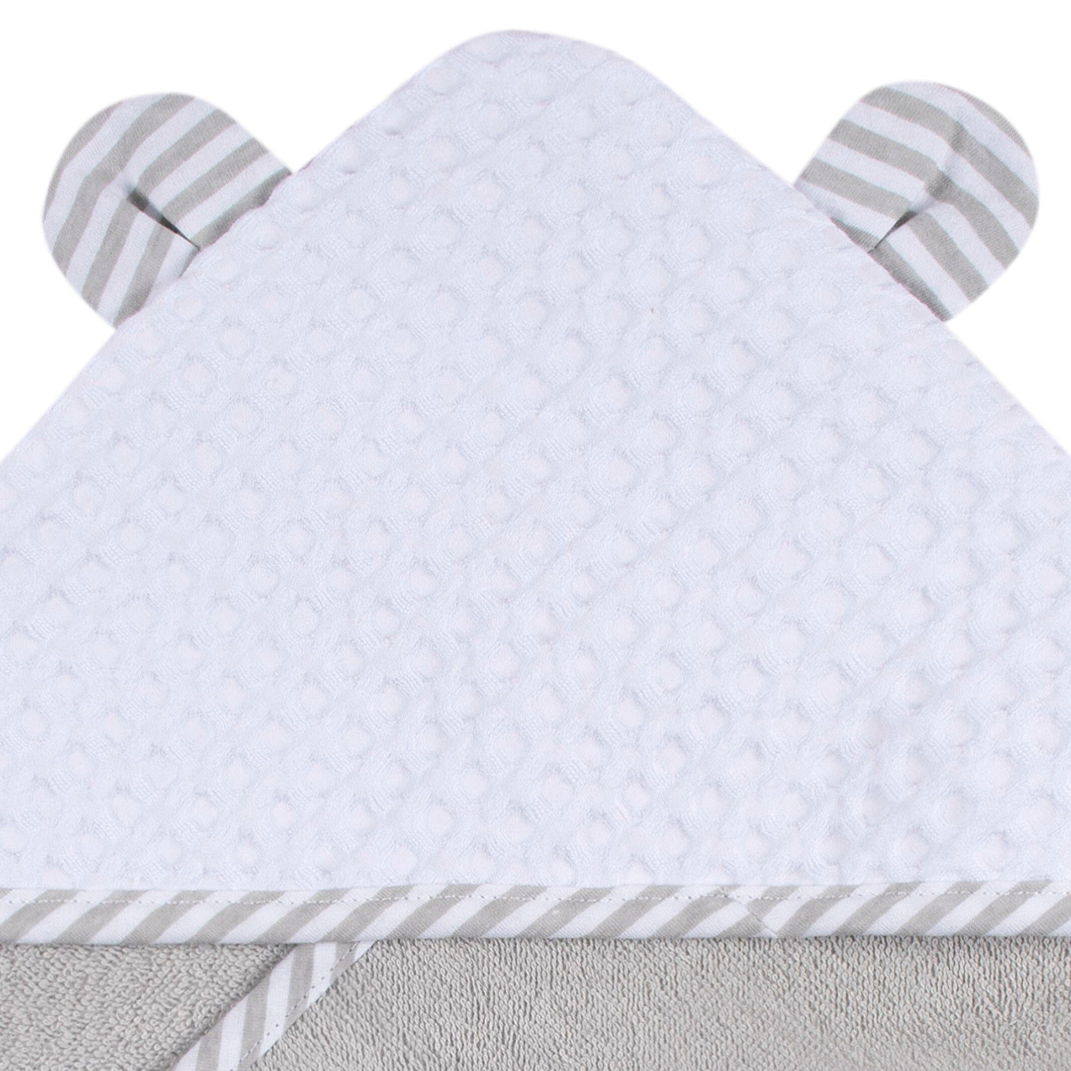 2-Piece Baby Boys Bear Hooded Towel and Washcloth Mitt Set - Image 3