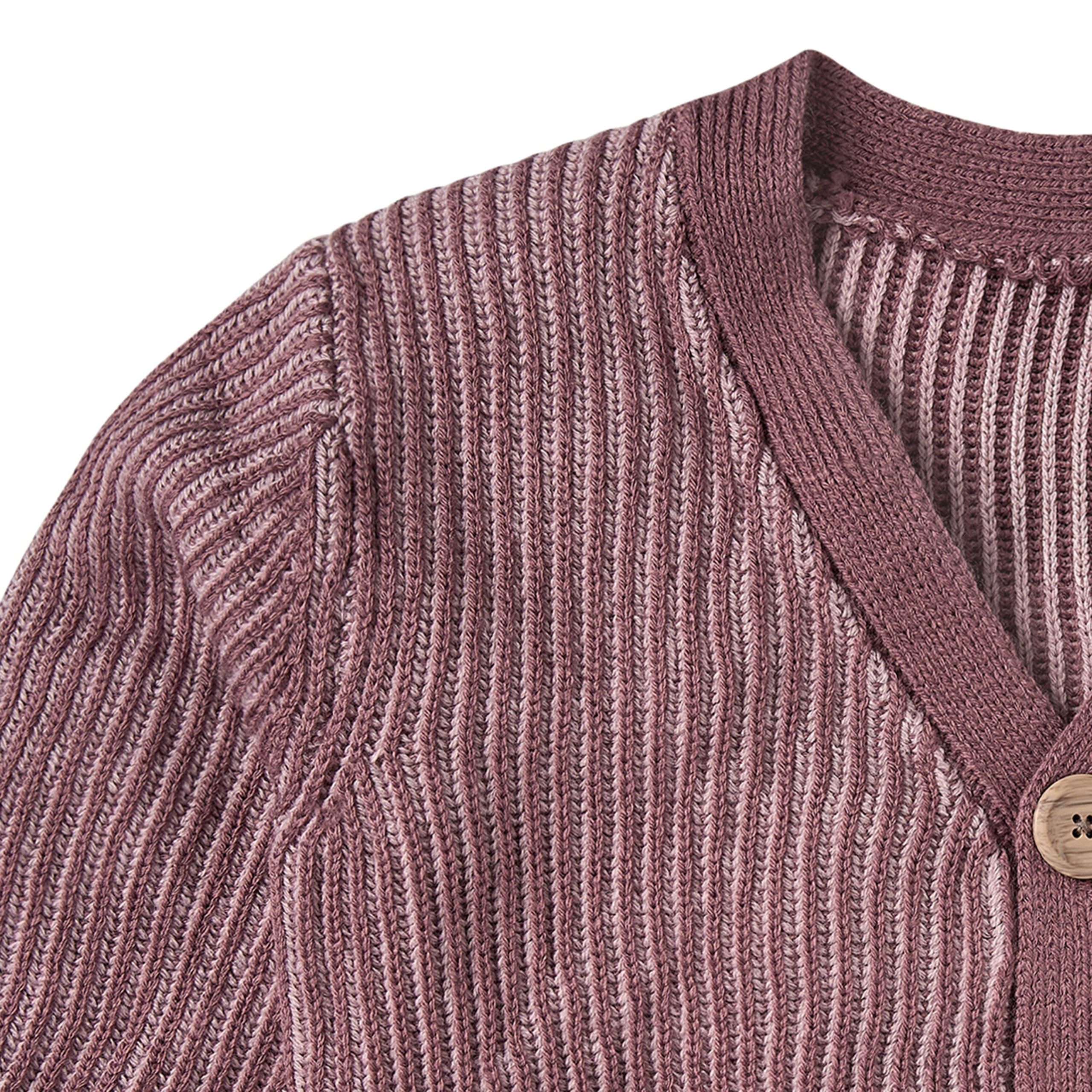 Infant & Kids Girls Dusty Rose Fisherman Rib Cardigan - Image 5