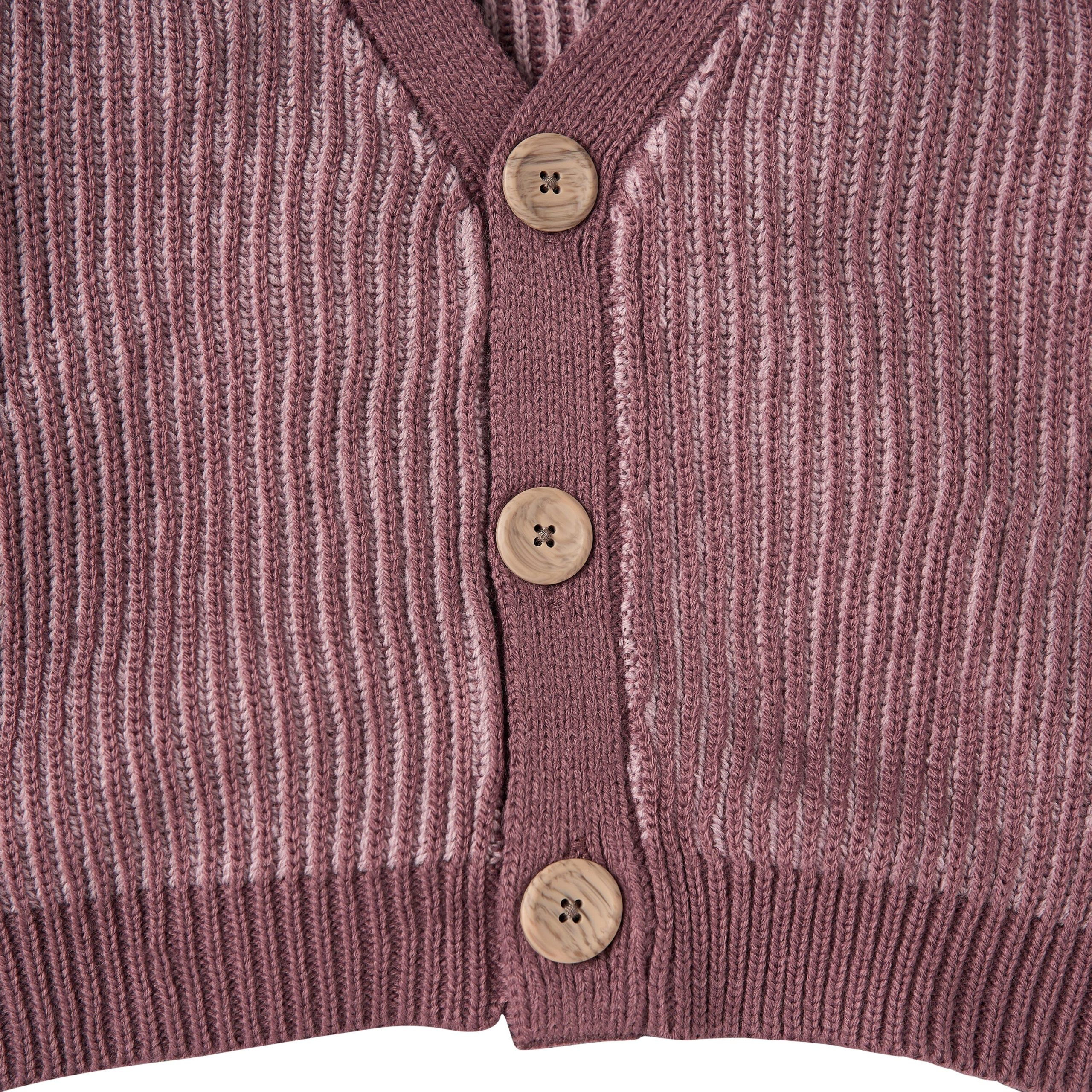 Infant & Kids Girls Dusty Rose Fisherman Rib Cardigan - Image 7