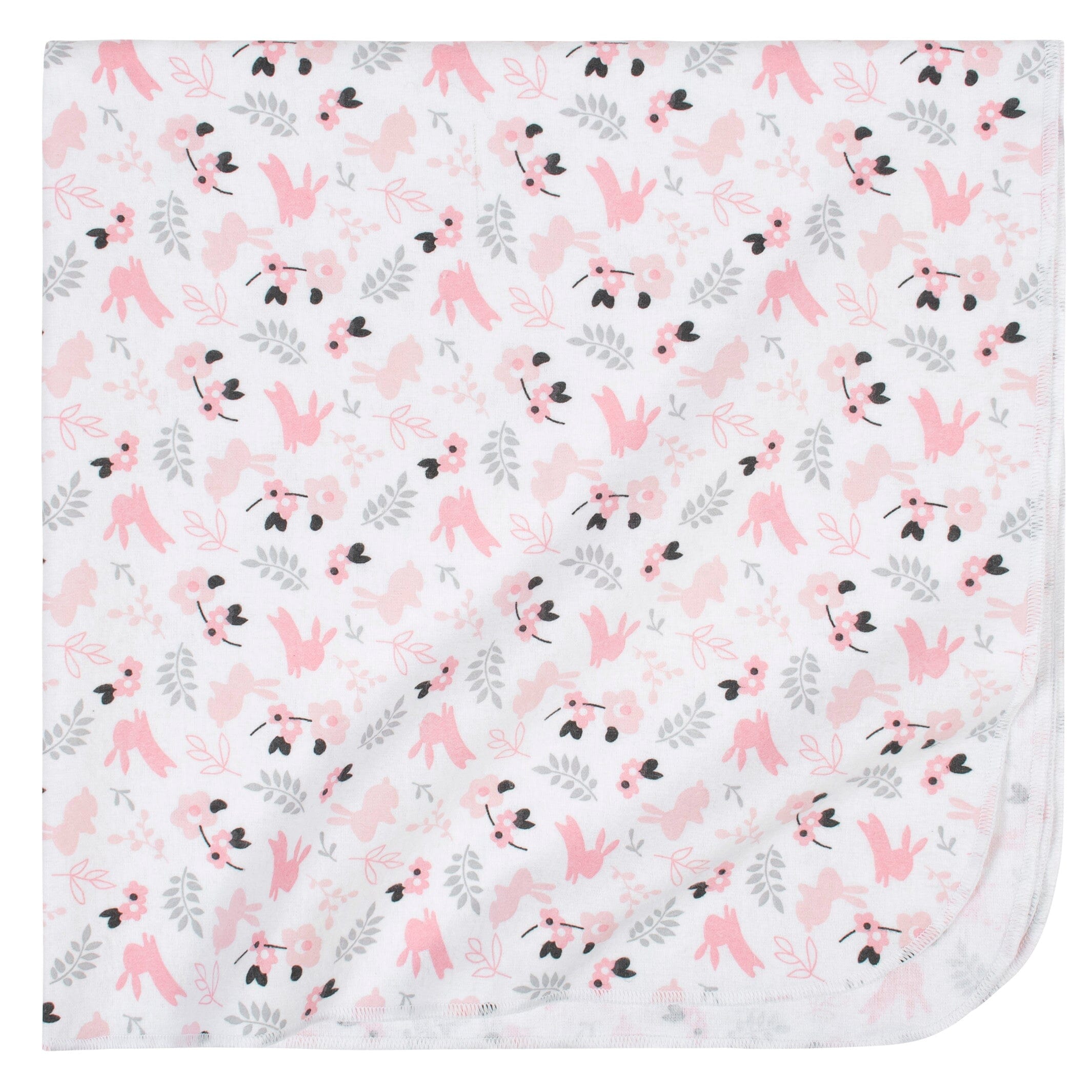 4-Pack Baby Girls Bunnies Flannel Blankets - Image 2