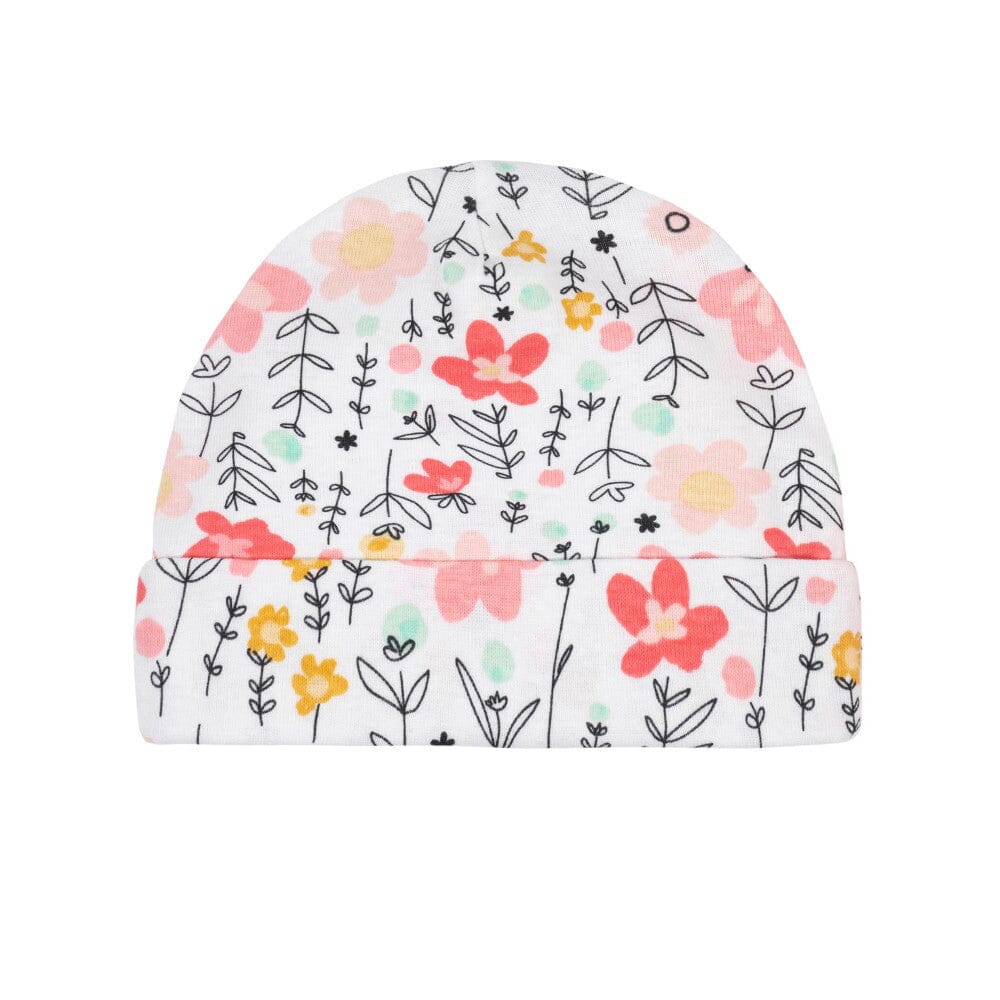 7-Piece Baby Girl Garden Floral Caps & Mittens - Image 2