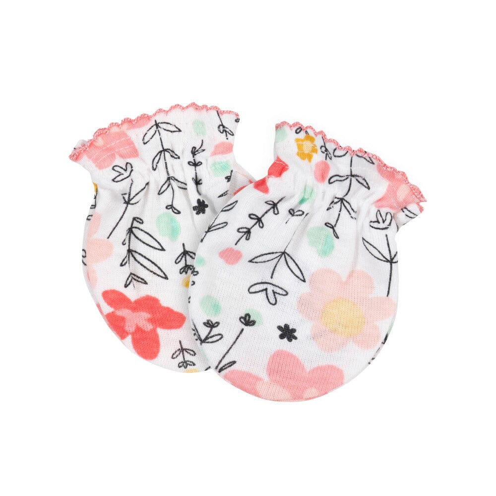 7-Piece Baby Girl Garden Floral Caps & Mittens - Image 5