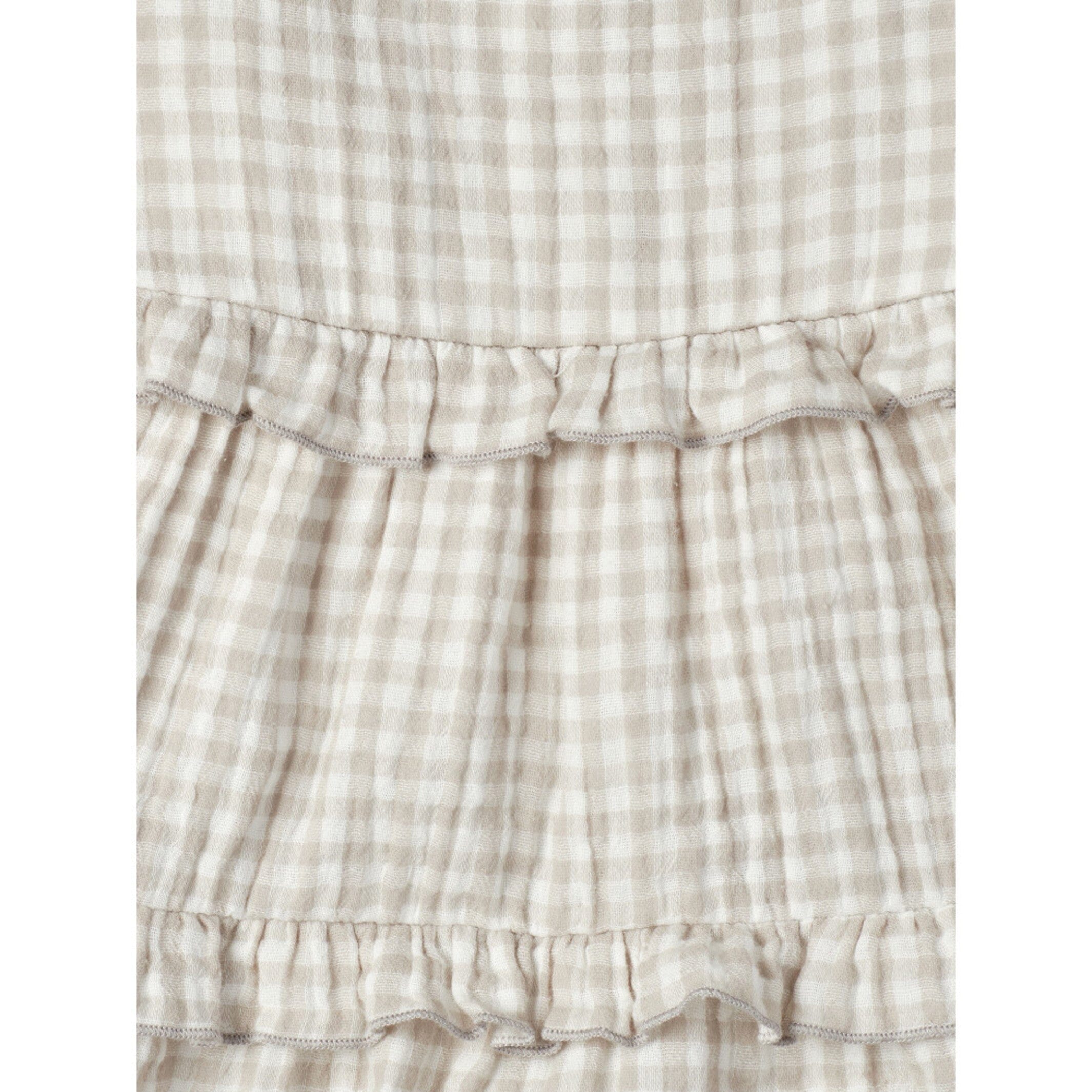 Infant & Toddler Girls Khaki Gingham Tiered Dress - Image 5