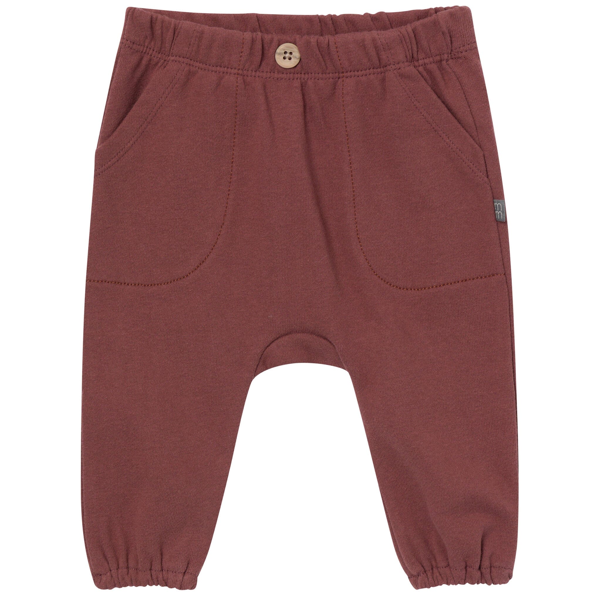 2-Pack Baby Boys Maroon/Stone Harem Pants - Image 2