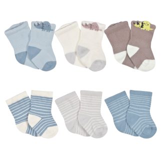6-Pack Baby Boys Dino Wiggle Proof® Socks