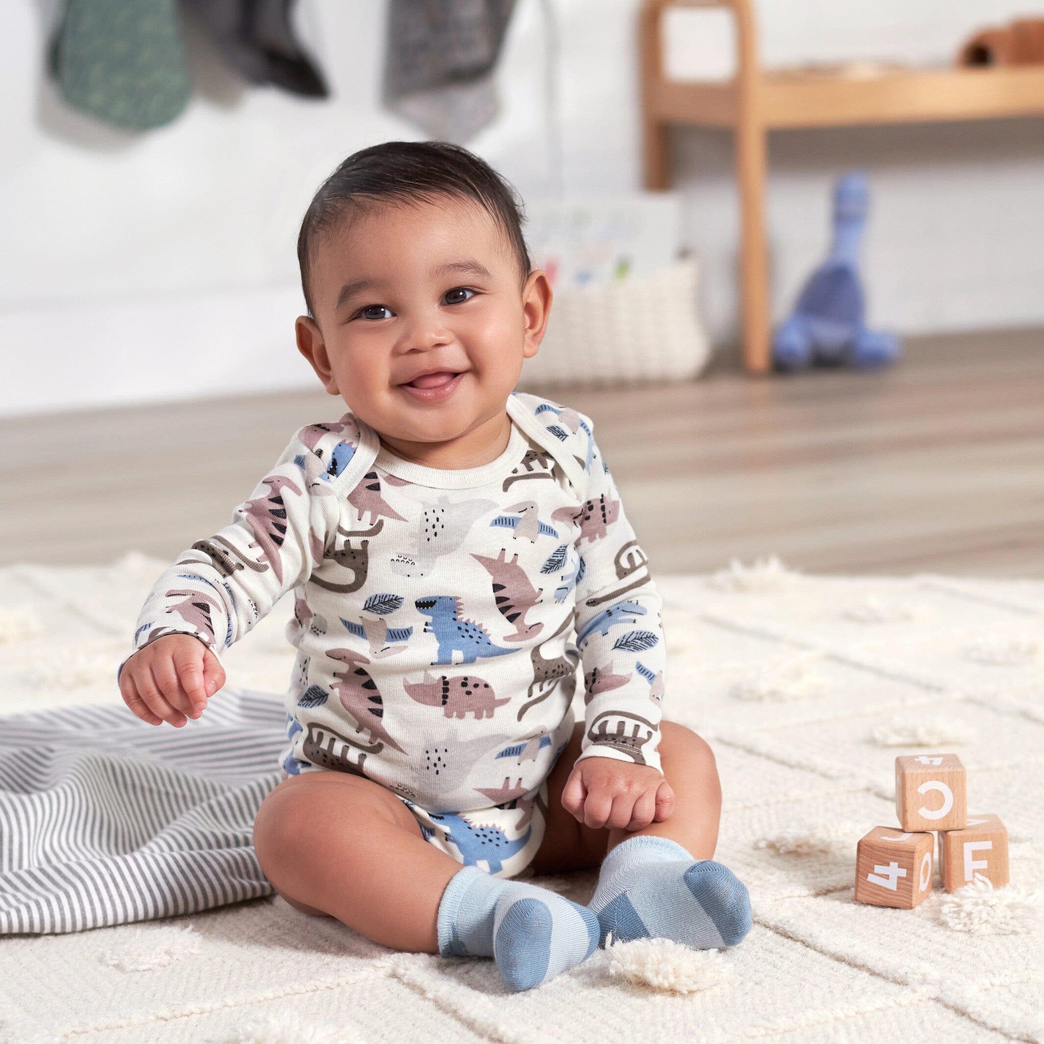6-Pack Baby Boys Dino Wiggle Proof® Socks - Image 2