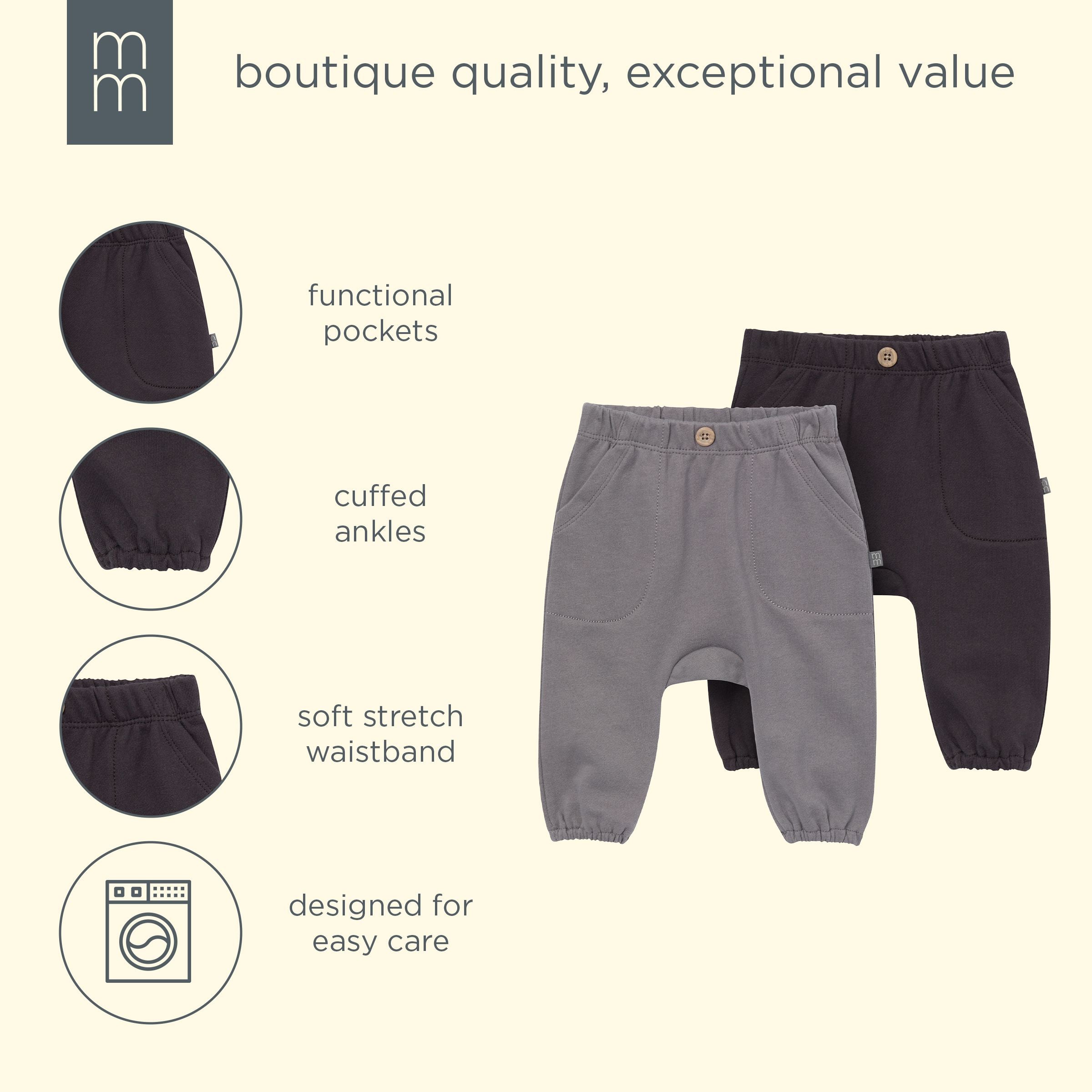 2-Pack Baby Boys Pewter/Charcoal Harem Pants - Image 7
