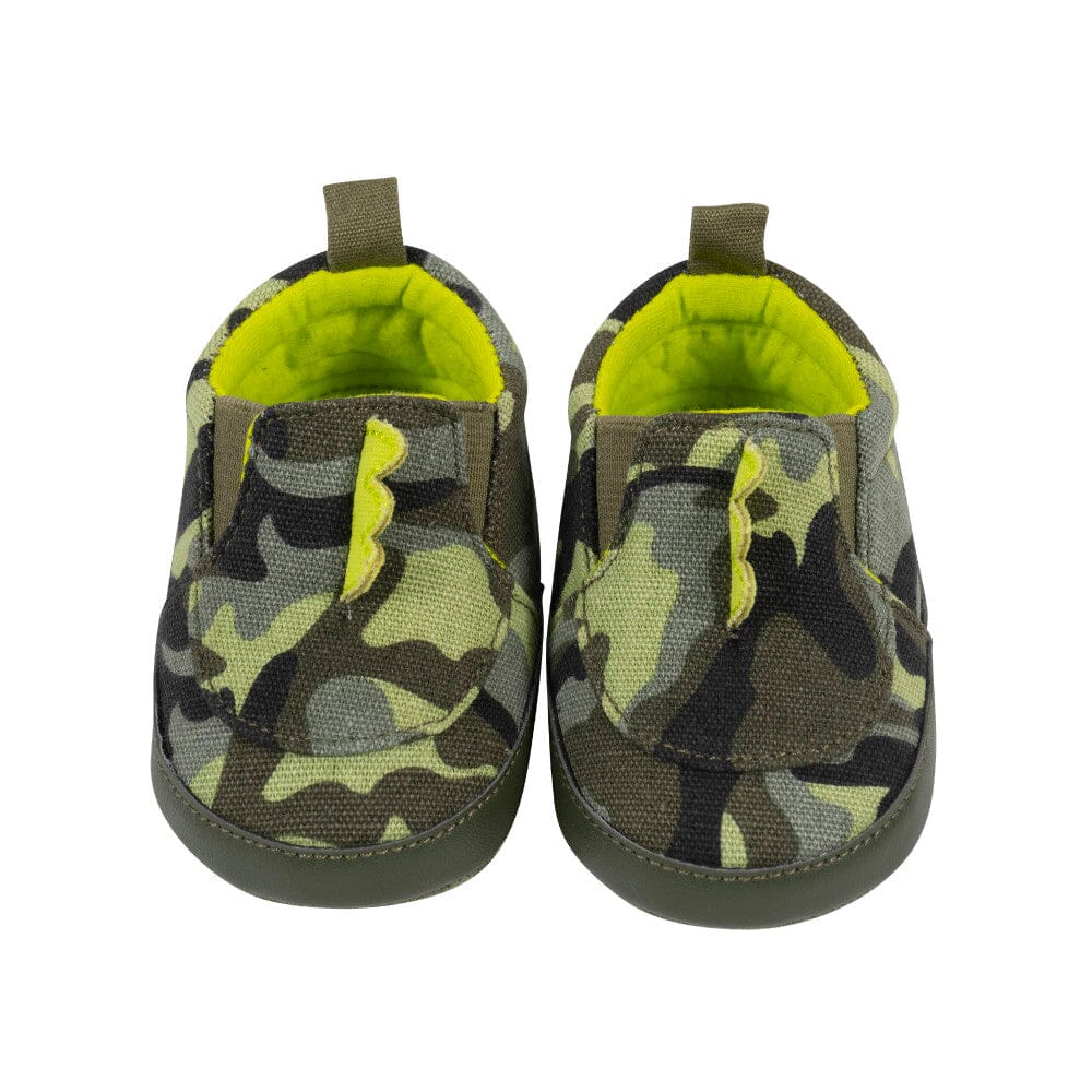Baby Boys Camo Dinosaur Canvas Slip-On Shoes - Image 3