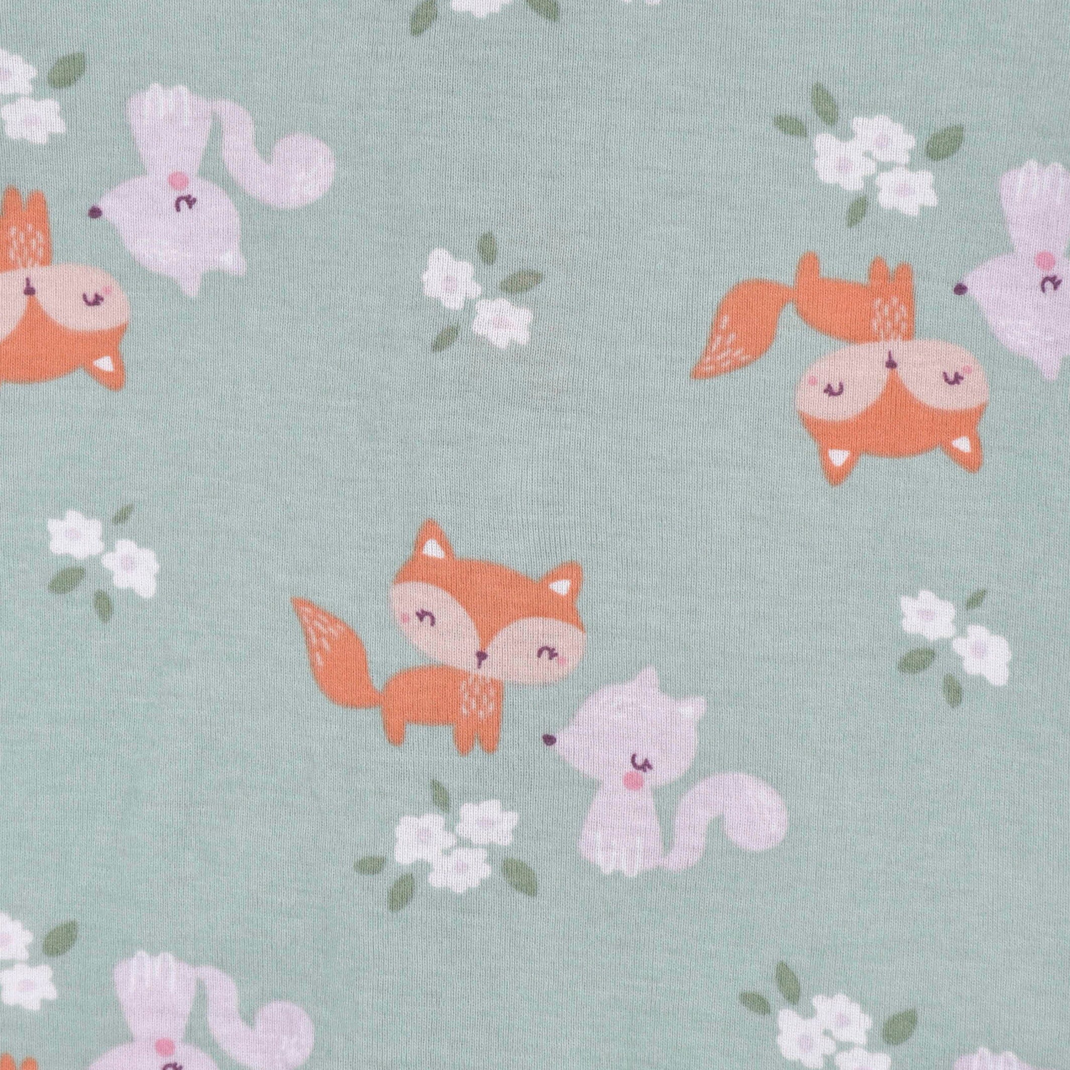 2-Pack Baby & Toddler Girls Purple Woodland Fox Snug Fit Footed Cotton Pajamas - Image 5