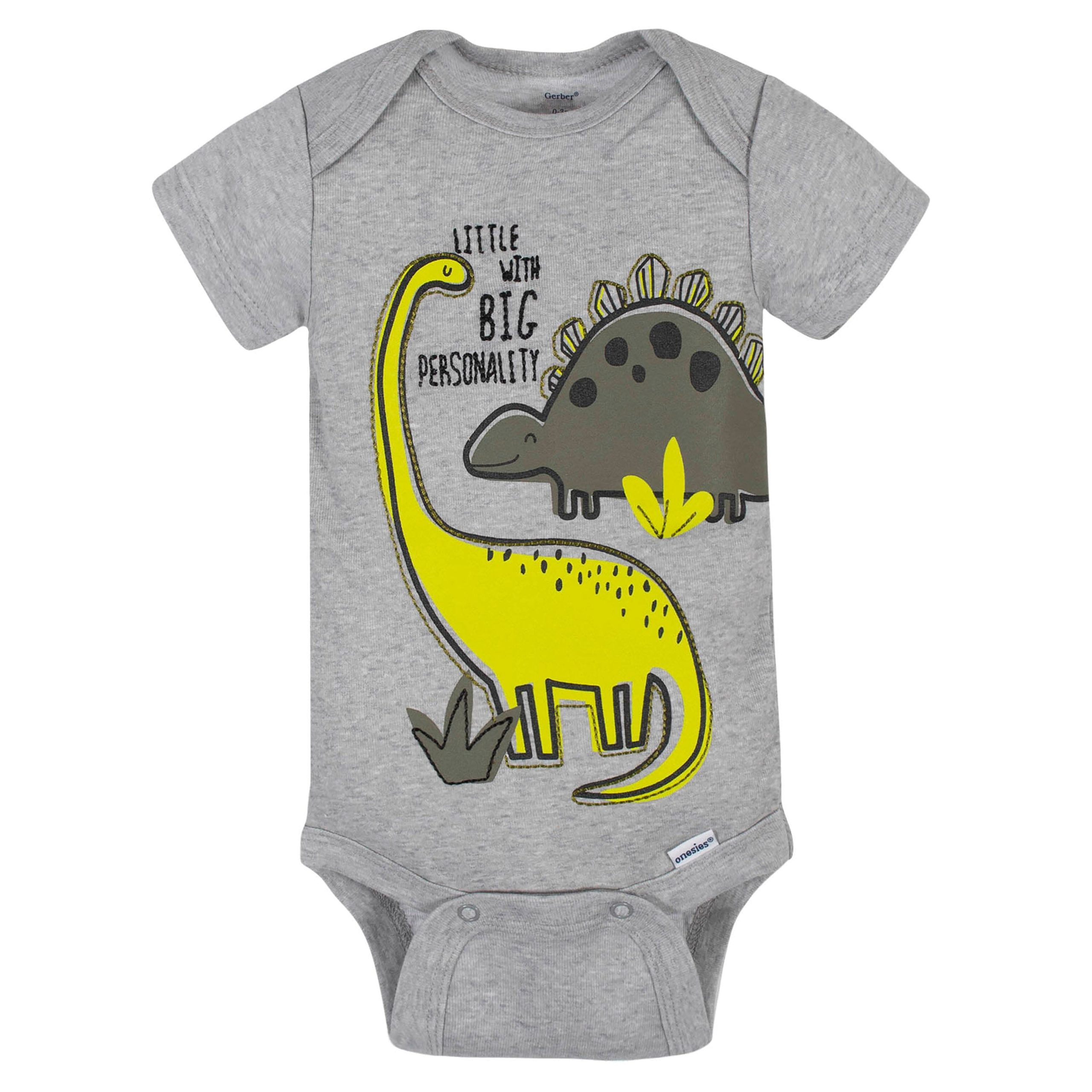 3-Pack Baby Boys Camo Dinosaur Short Sleeve Onesies® Bodysuits - Image 2