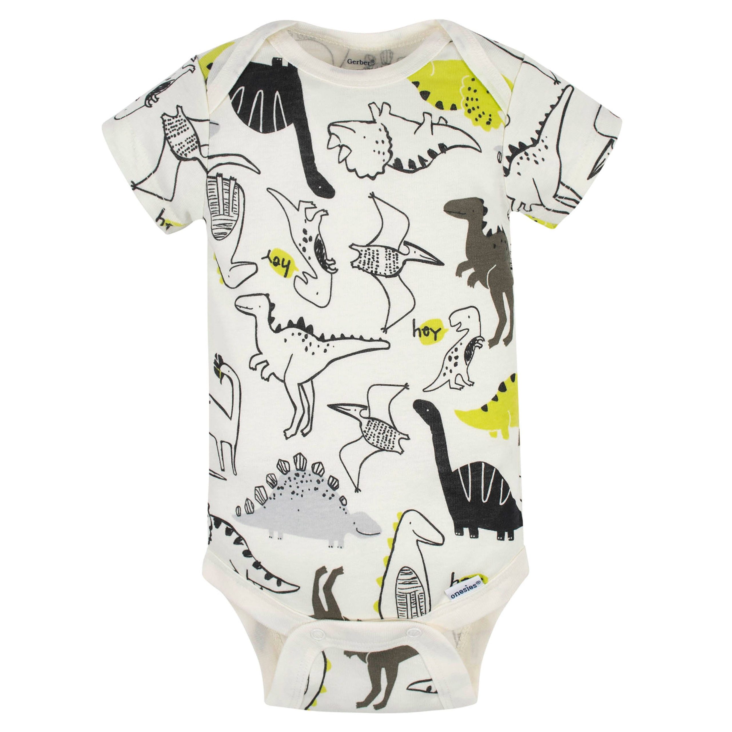3-Pack Baby Boys Camo Dinosaur Short Sleeve Onesies® Bodysuits - Image 3