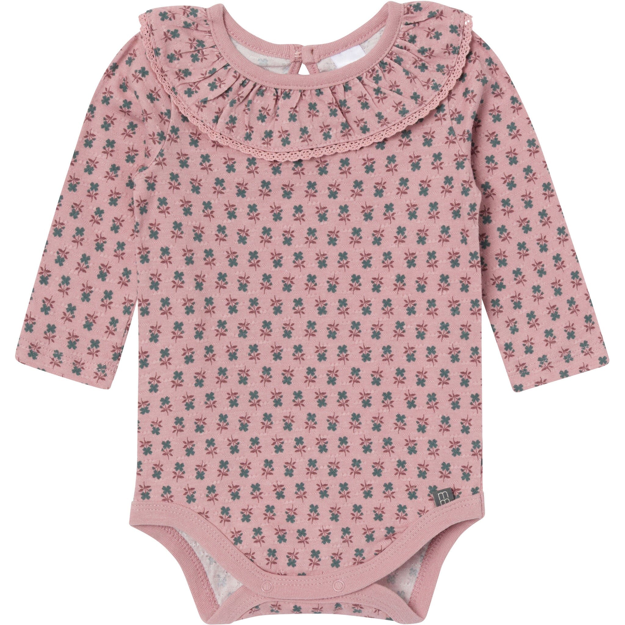 2-Pack Baby Girls Pale Mauve Ruffled Collar Bodysuit - Image 3