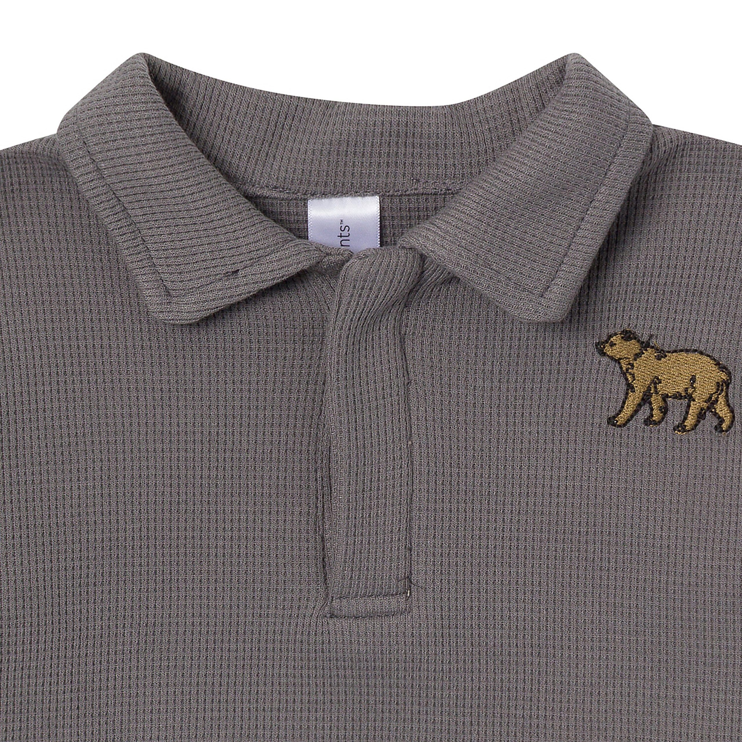 2-Piece Baby Boys Steel Gray Johnny Collar Set - Image 5