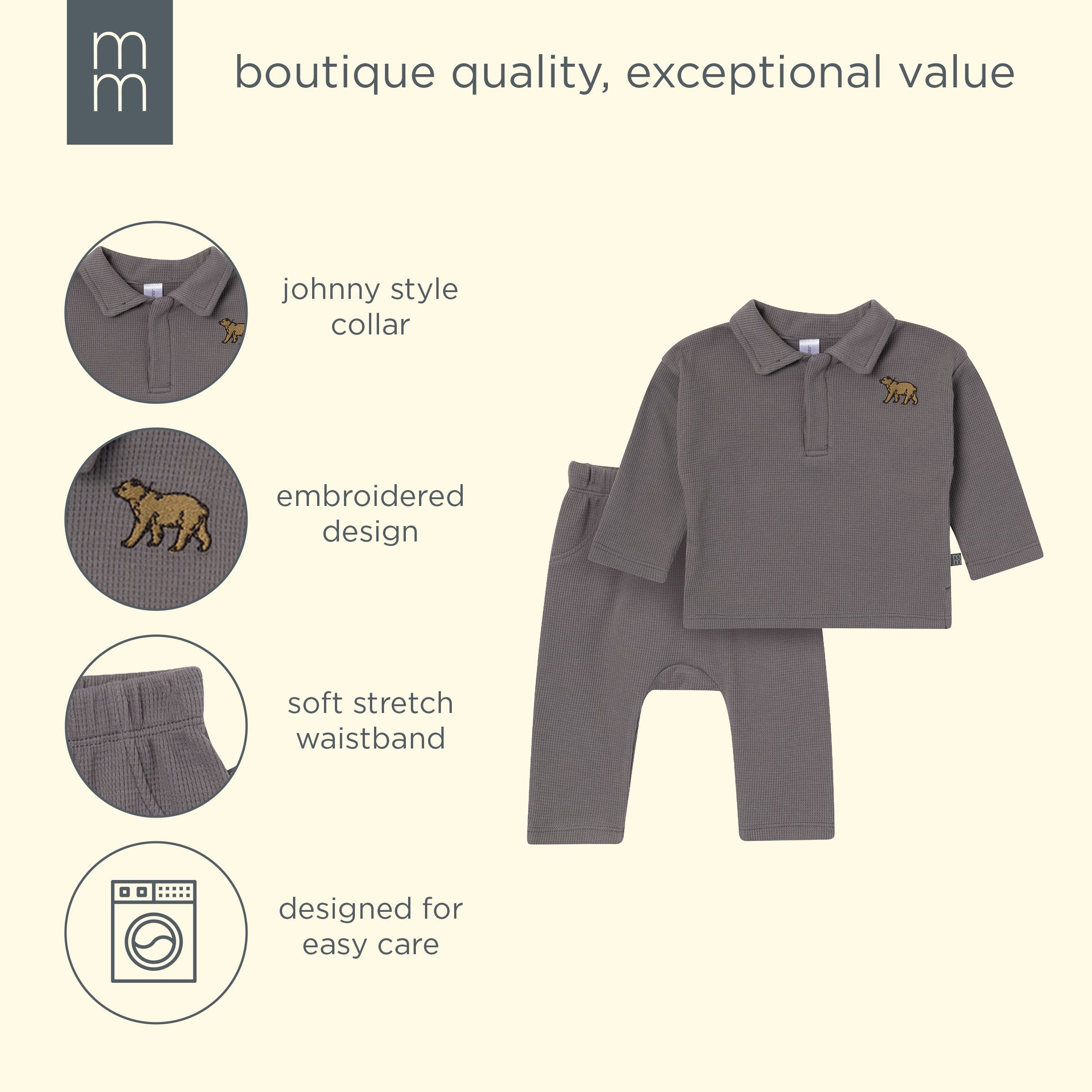 2-Piece Baby Boys Steel Gray Johnny Collar Set - Image 9