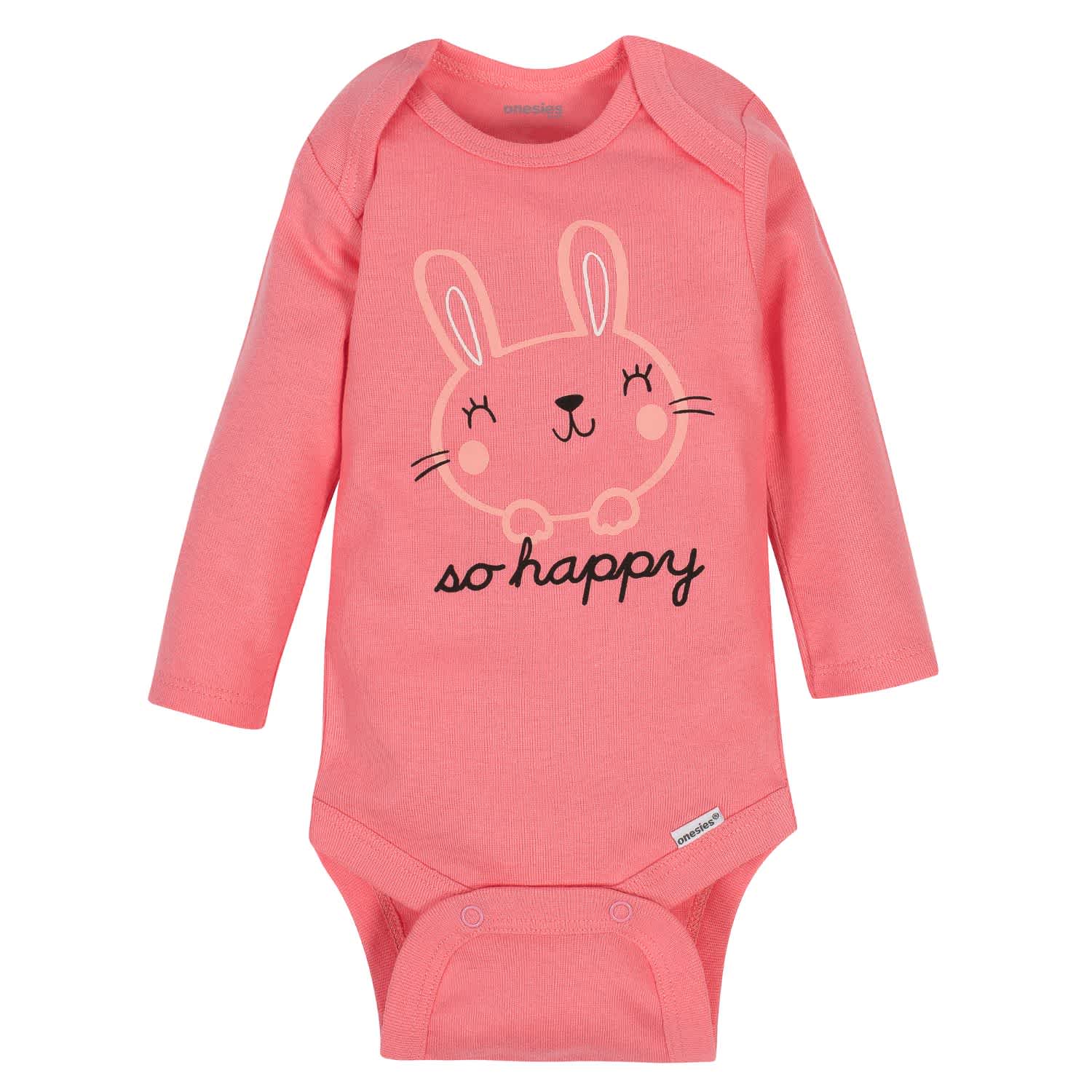6-Pack Baby Girls Bunny Long Sleeve Onesies® Brand Bodysuits - Image 2