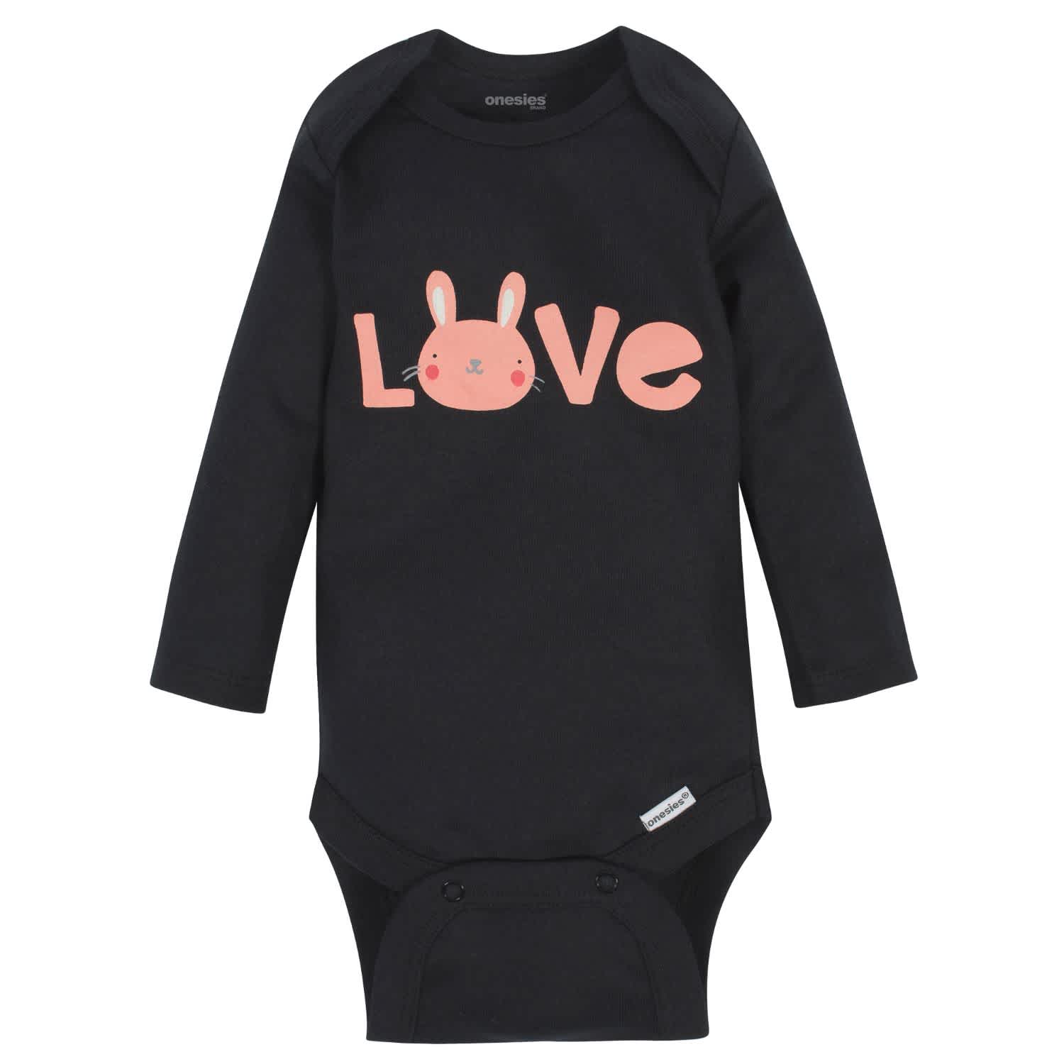6-Pack Baby Girls Bunny Long Sleeve Onesies® Brand Bodysuits - Image 3