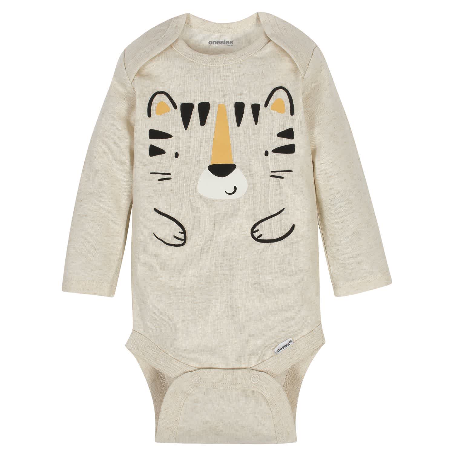 6-Pack Baby Boys Tiger Long Sleeve Onesies® Brand Bodysuits - Image 2
