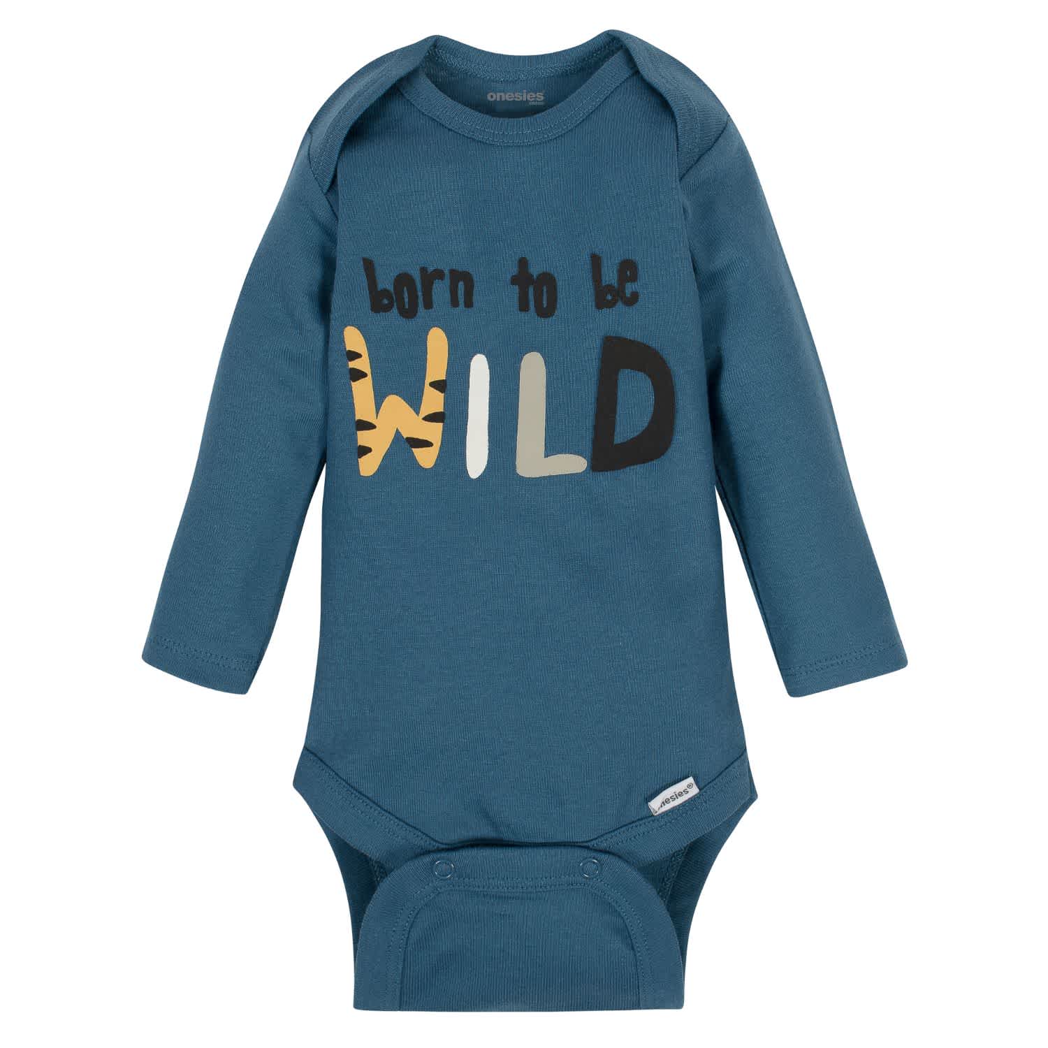 6-Pack Baby Boys Tiger Long Sleeve Onesies® Brand Bodysuits - Image 3