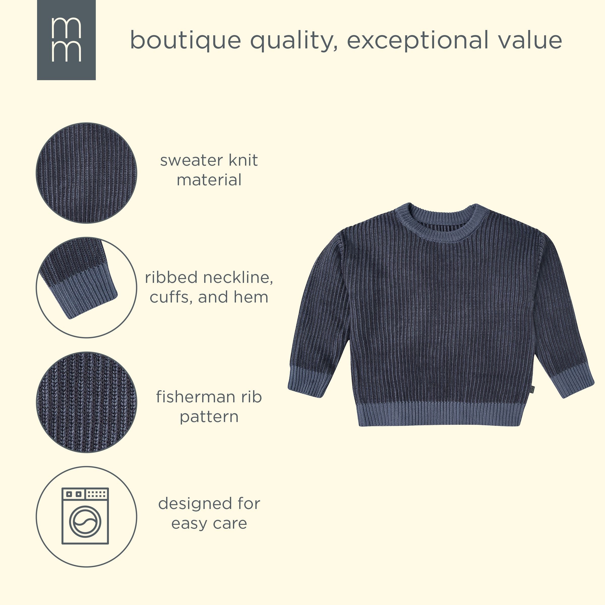 Infant and Kid Boys Slate Fisherman Sweater - Image 5